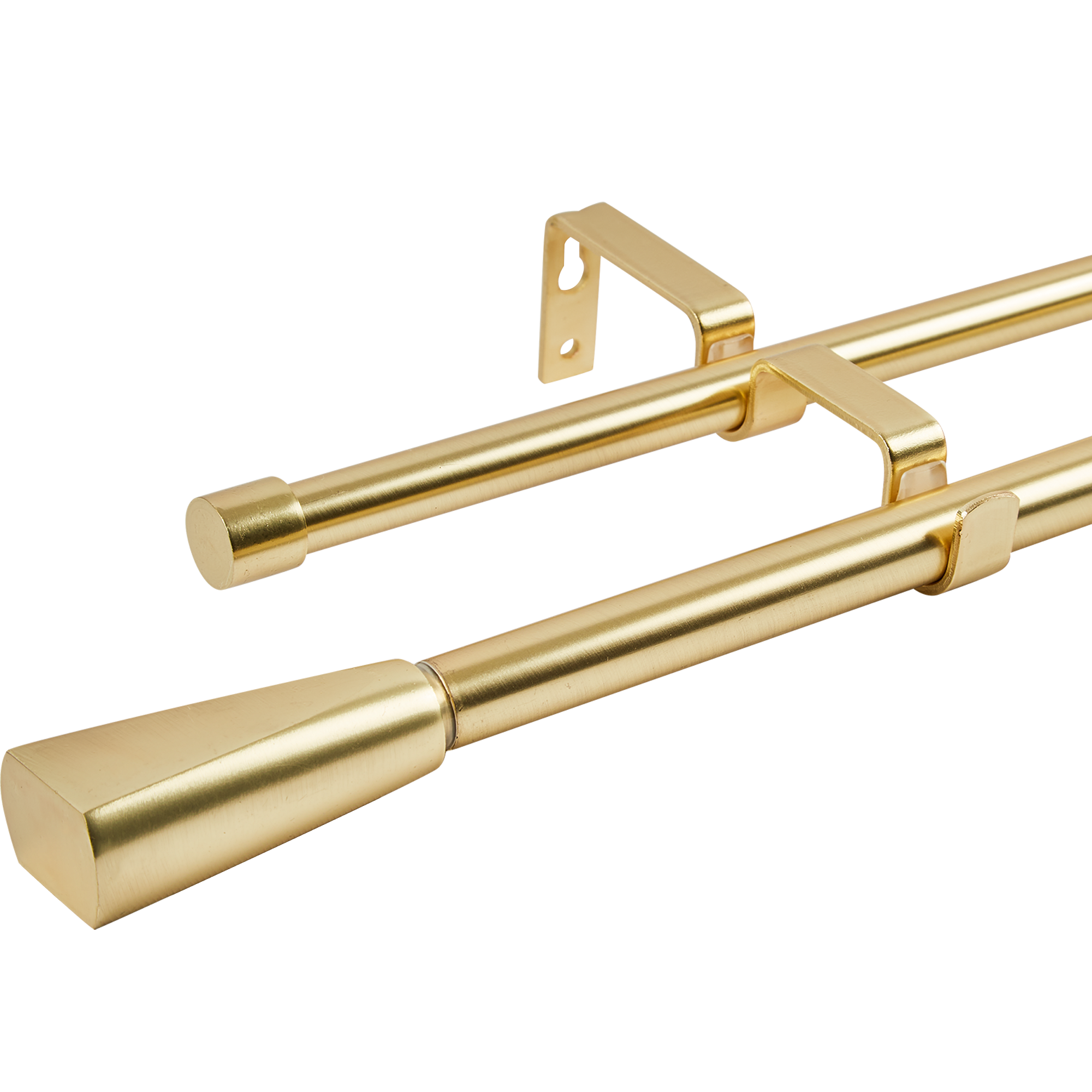 Изображение товара Двухрядный раздвижной карниз Inspire Грани 160-300 см металлический латунь