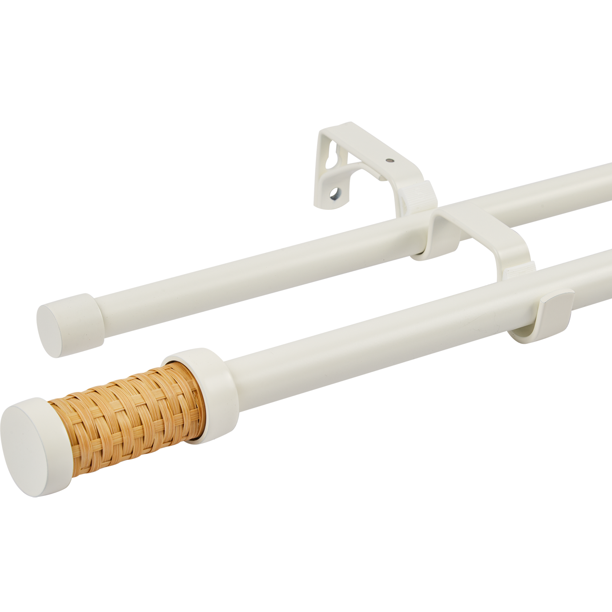 Изображение товара Карниз двухрядный раздвижной Inspire Natus 160-300 см, белый