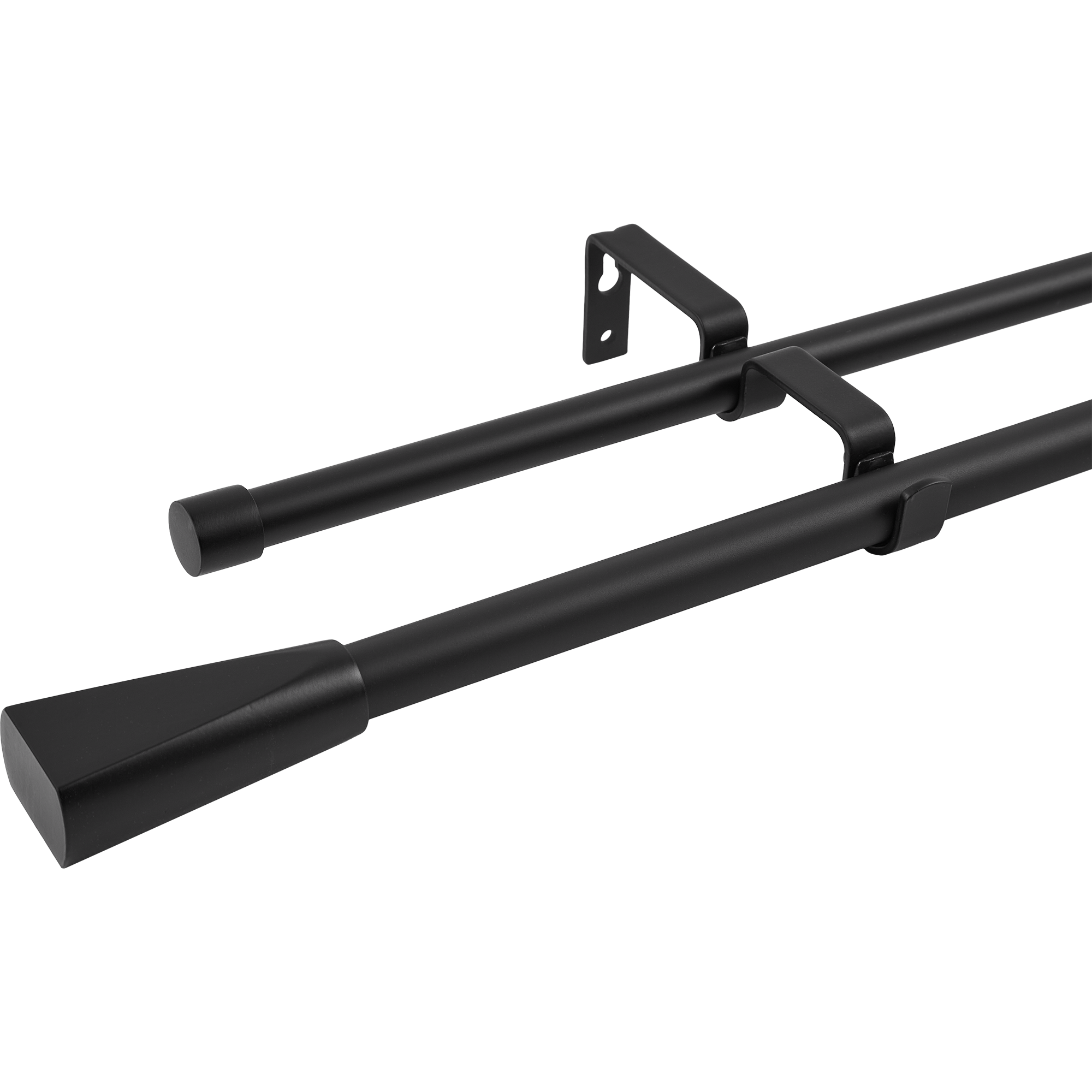 Изображение товара Двухрядный раздвижной металлический карниз Inspire Грани 160-300 см черный