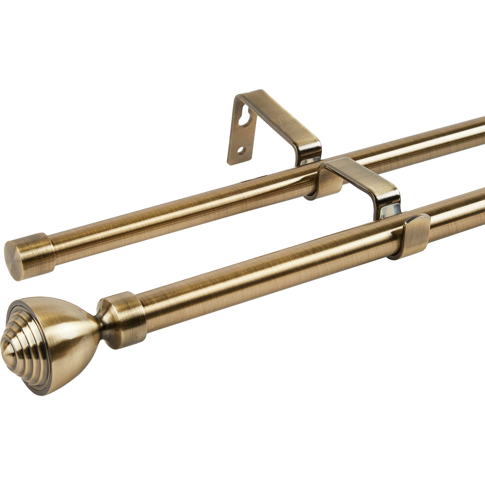 Изображение товара Двухрядный карниз Inspire Rokok 160-300 см из металла латунного цвета