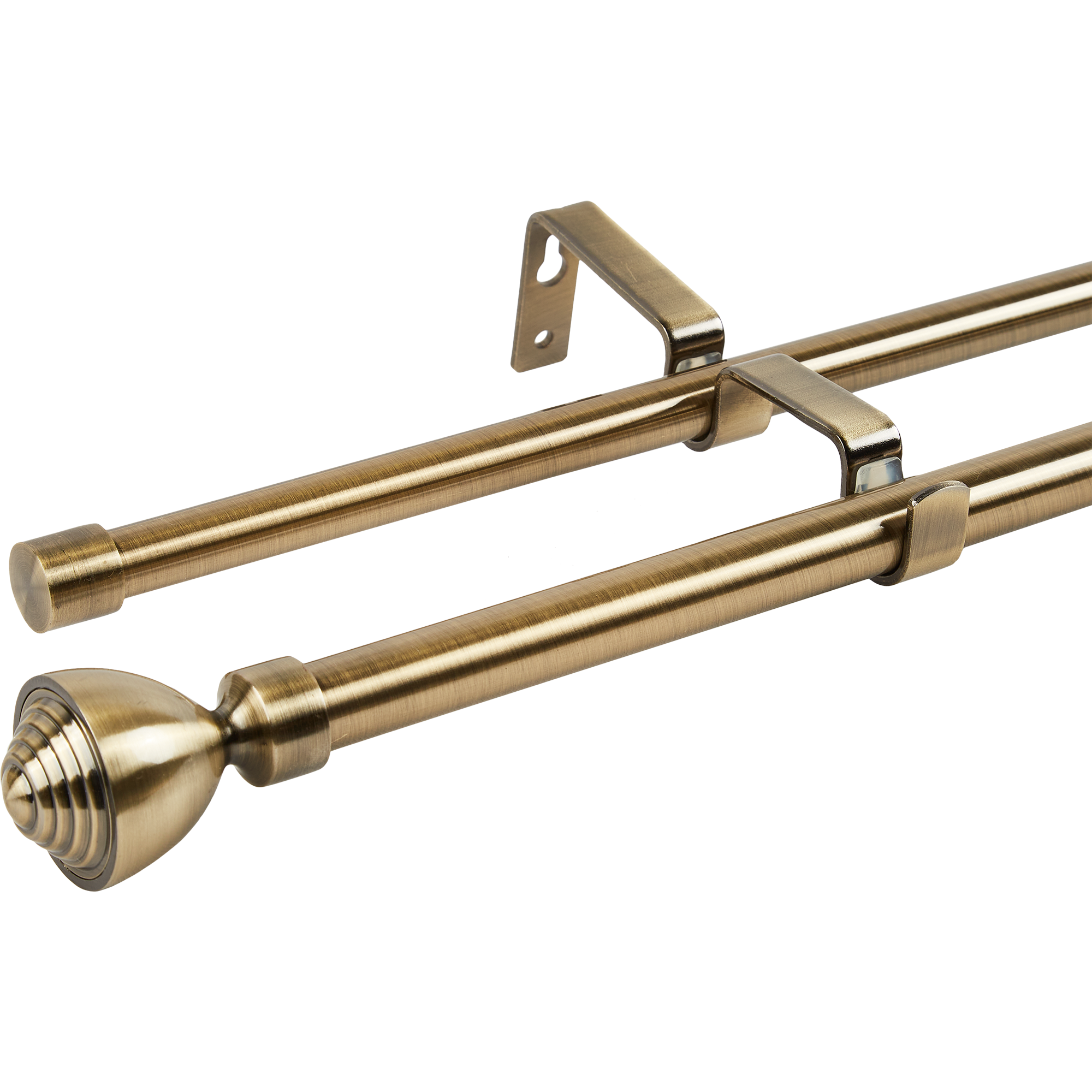 Карниз двухрядный раздвижной Rokok 160-300 см металл цвет латунь