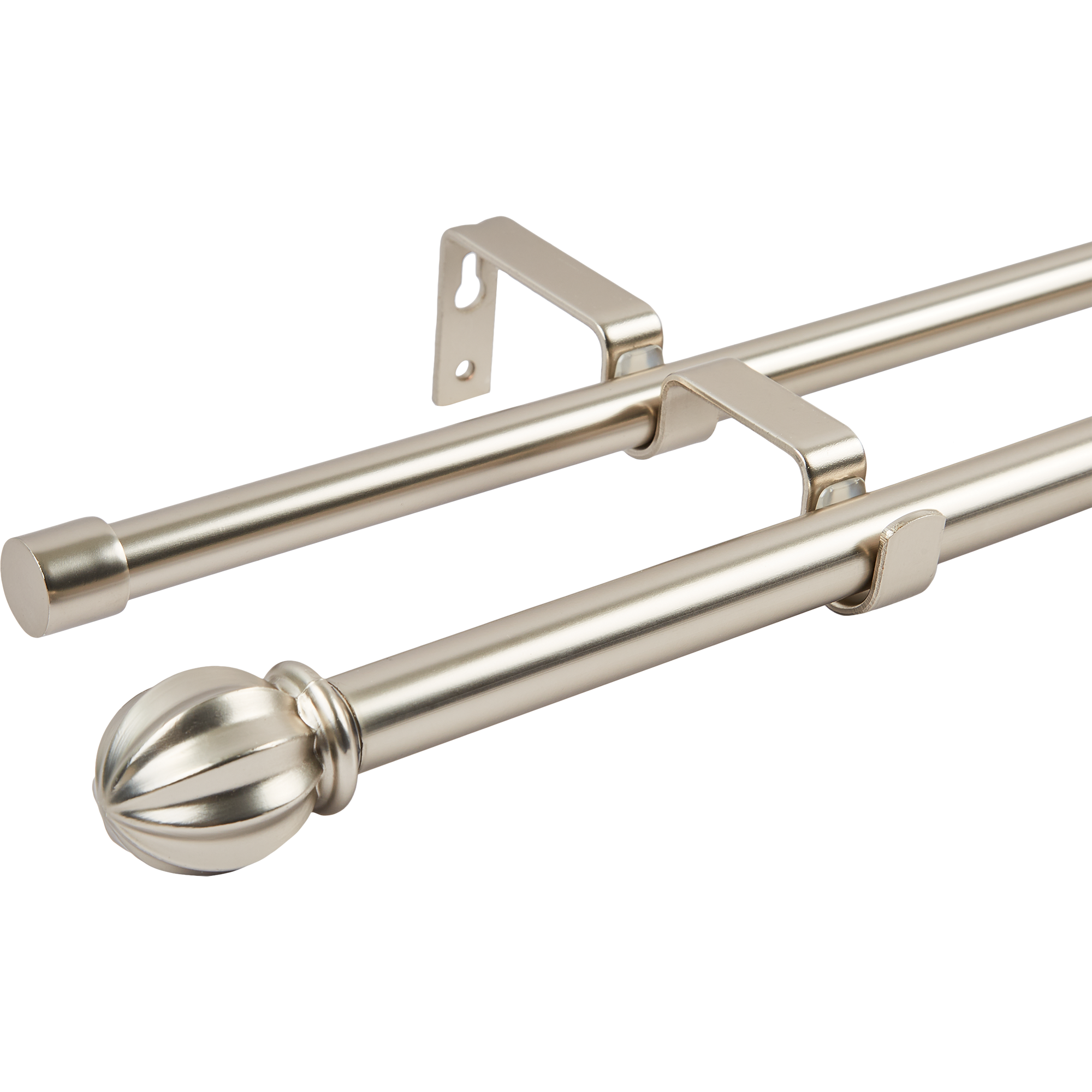 Изображение товара Двухрядный раздвижной металлический карниз Inspire Ikary 160-300 см никель