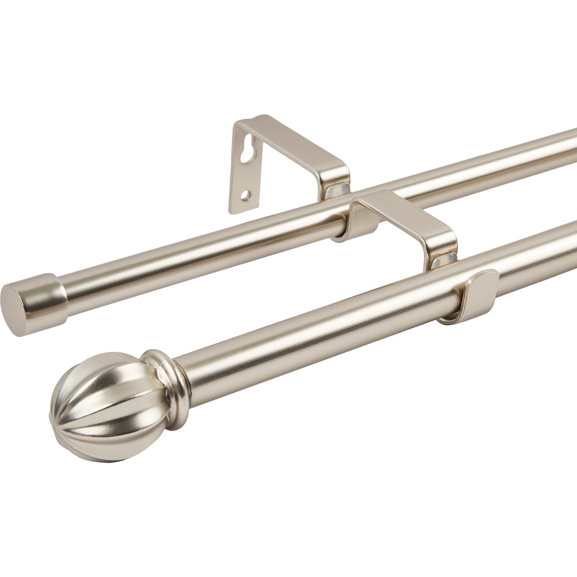 Карниз двухрядный раздвижной Ikary 160-300 см металл цвет никель