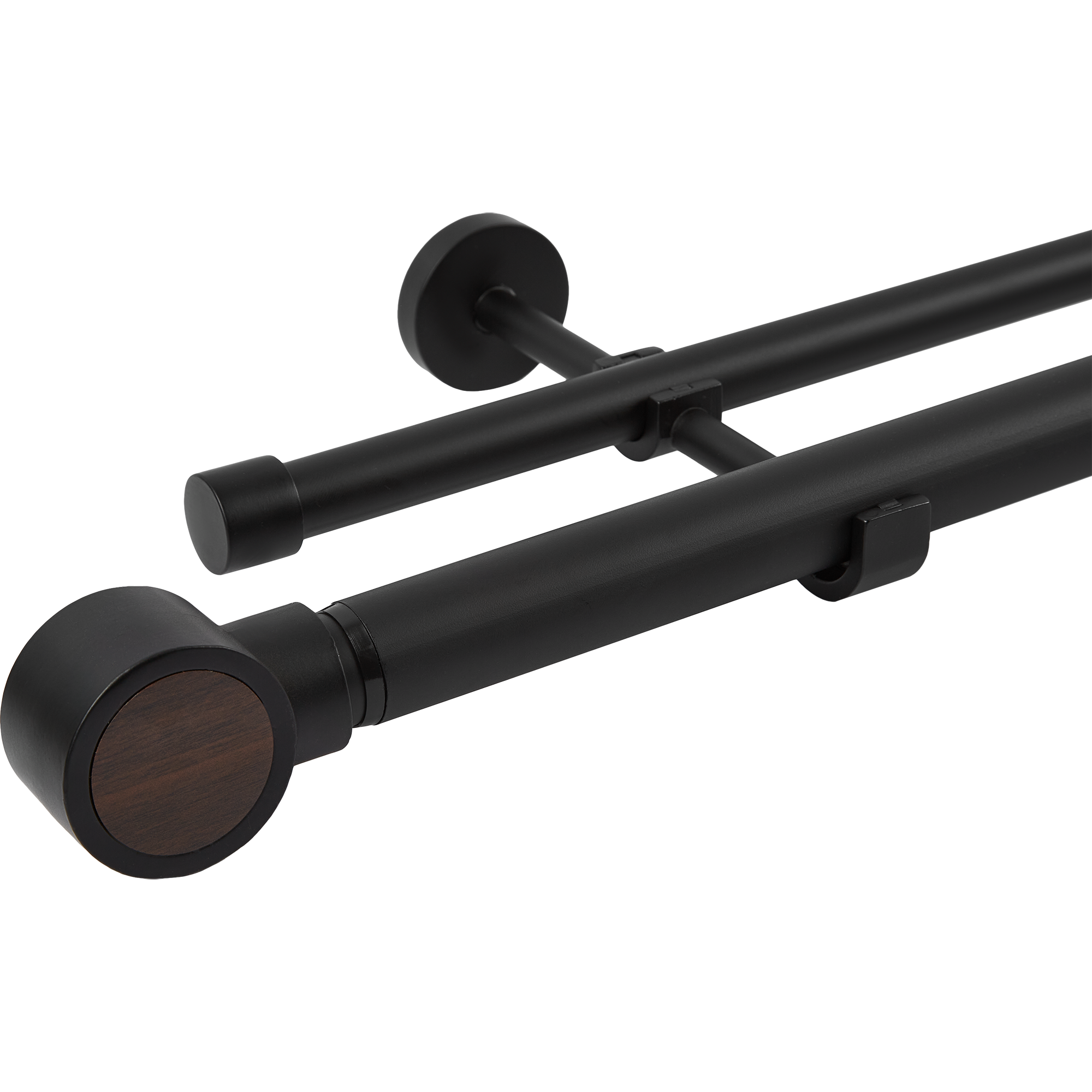 Изображение товара Двухрядный раздвижной карниз Inspire Koky 200-360 см алюминий черный