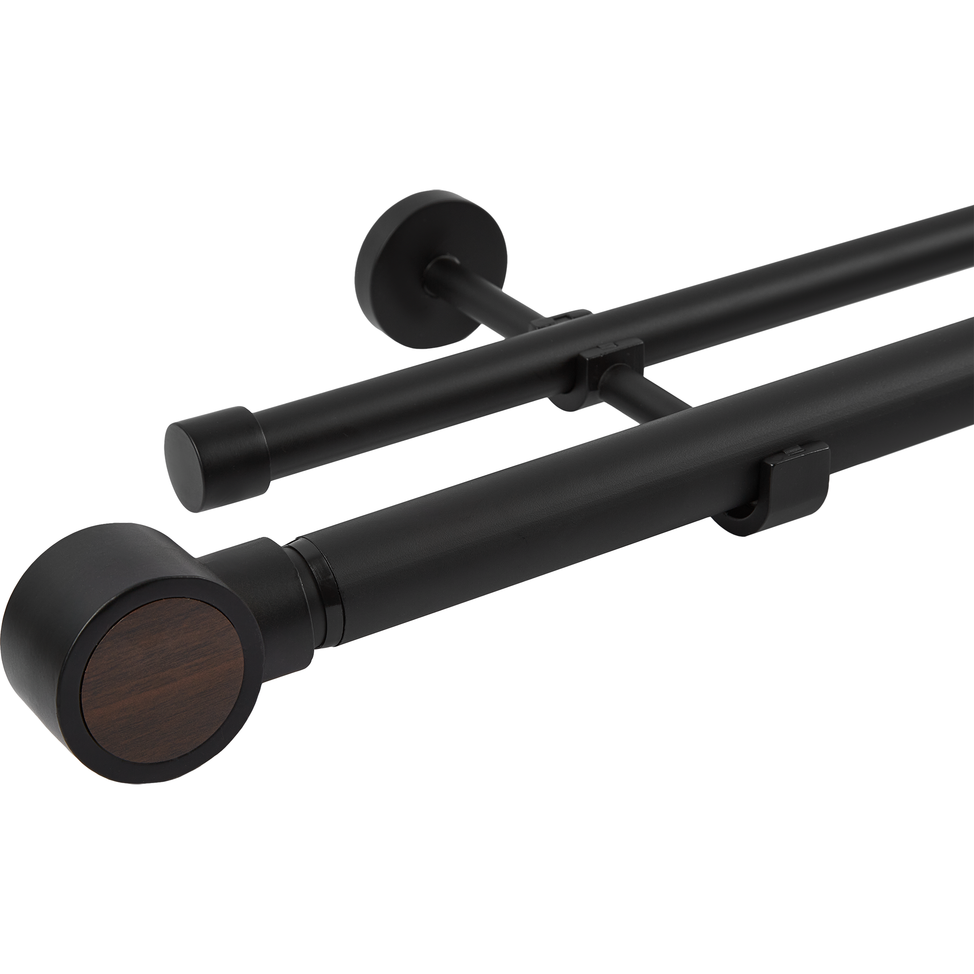 Карниз двухрядный раздвижной Koky 200-360 см алюминий цвет черный