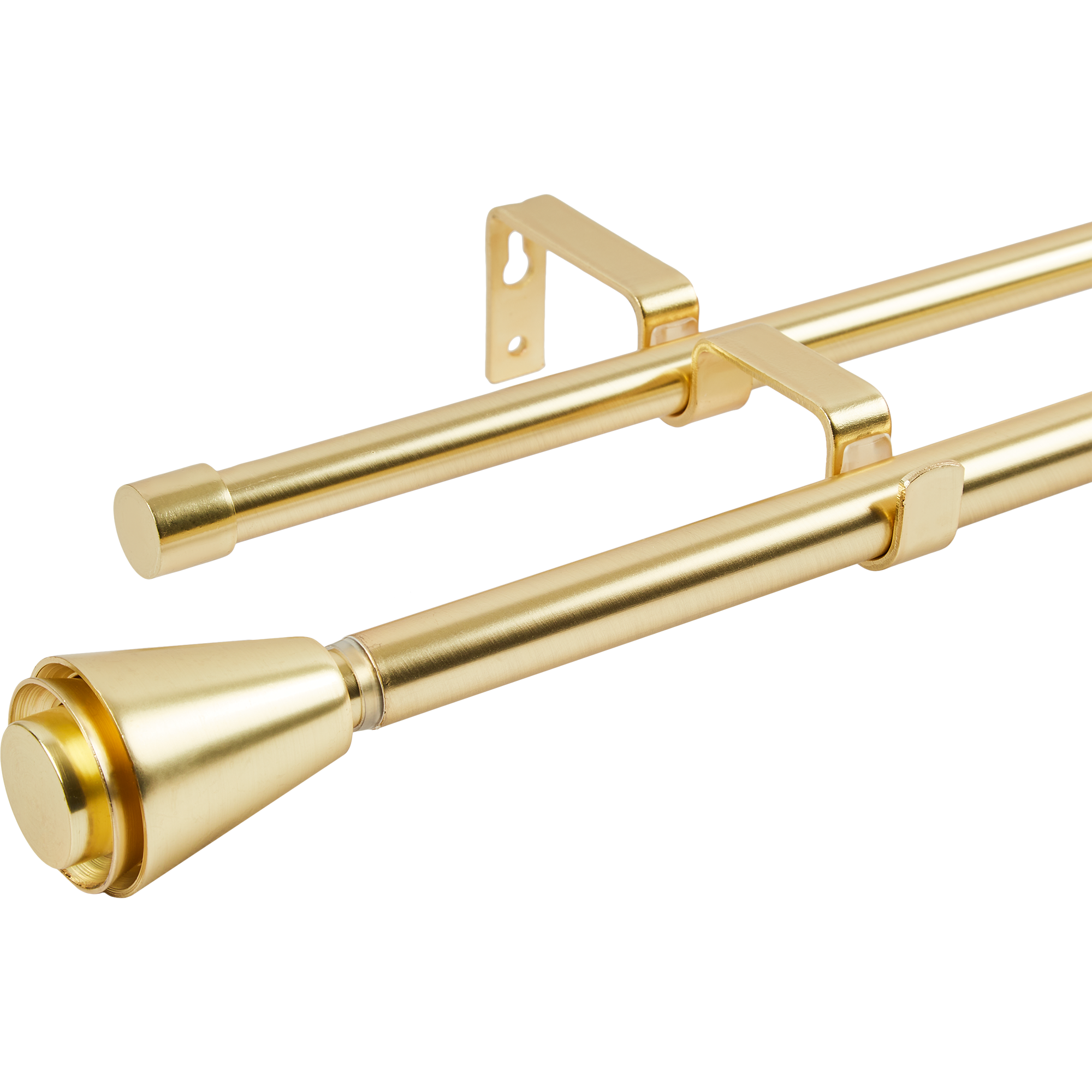 Карниз двухрядный раздвижной Orno 160-300 см металл цвет латунь