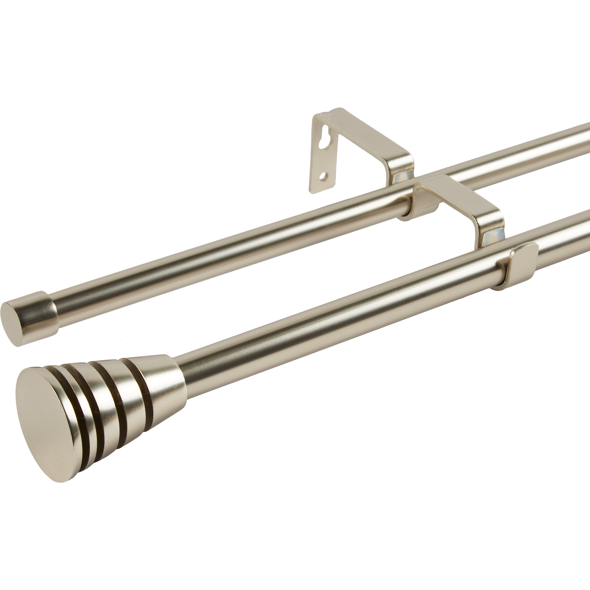 Изображение товара Двухрядный раздвижной карниз Inspire Трапеция 160-300 см металл никель