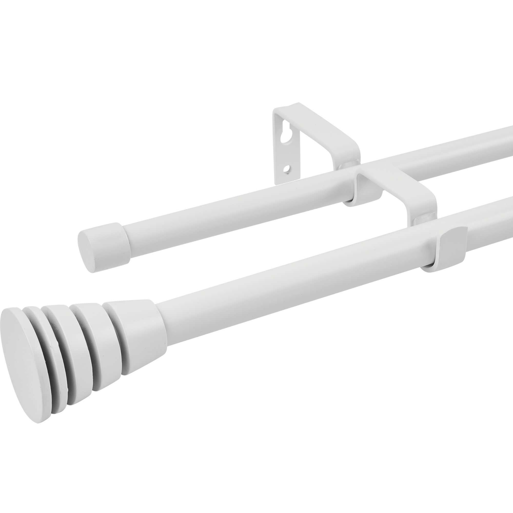 Изображение товара Двухрядный раздвижной карниз Inspire Трапеция 160-300 см металл белый для штор и тюля