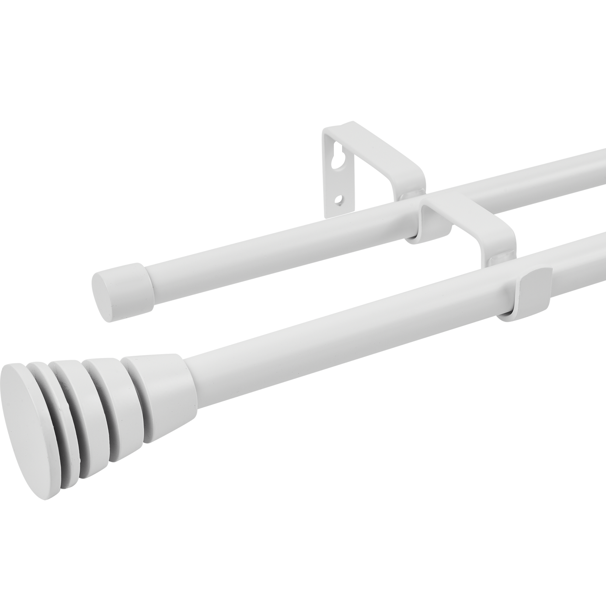 Карниз двухрядный раздвижной Трапеция 160-300 см металл цвет белый