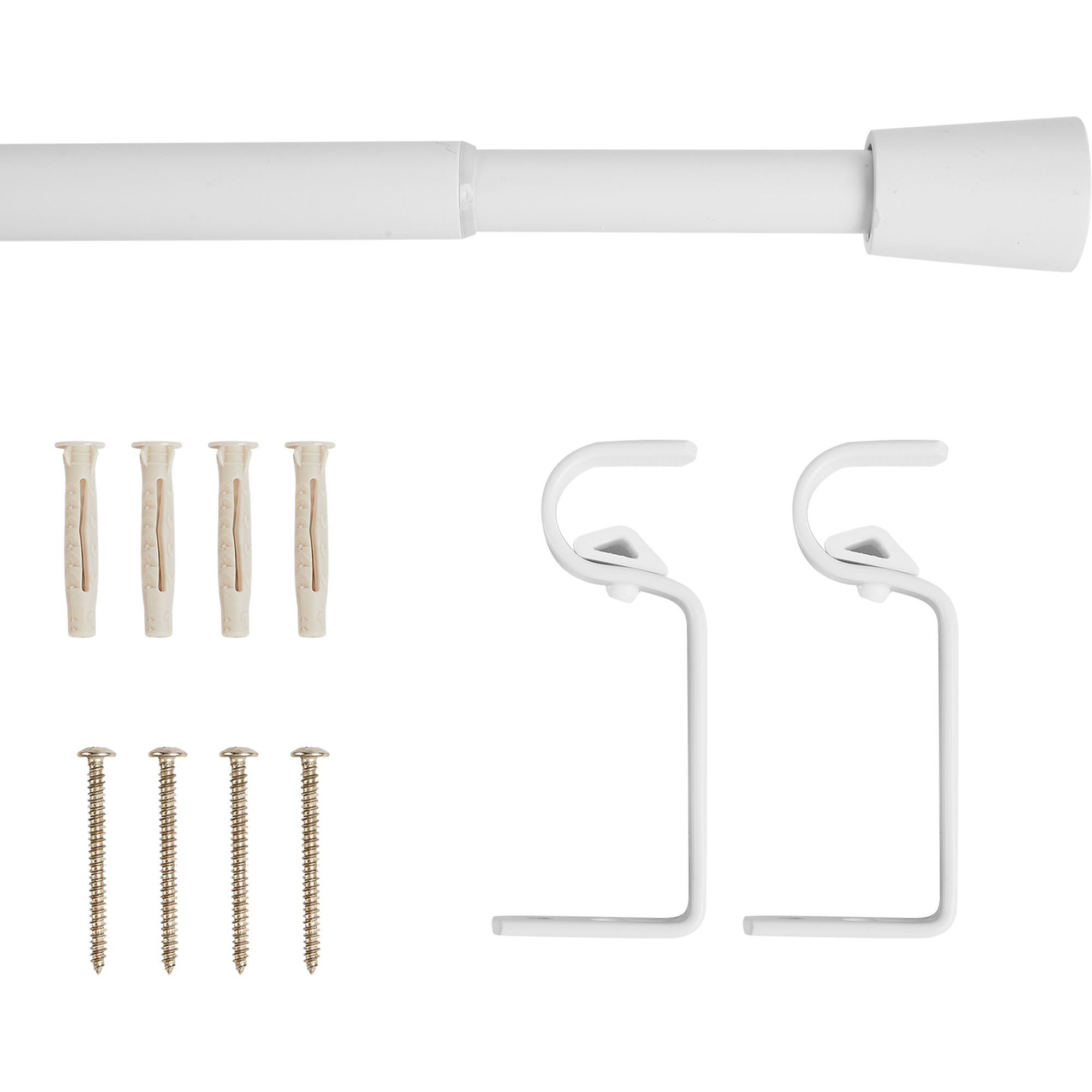 Карниз однорядный раздвижной Pommel 120-210 см металл цвет белый - 1