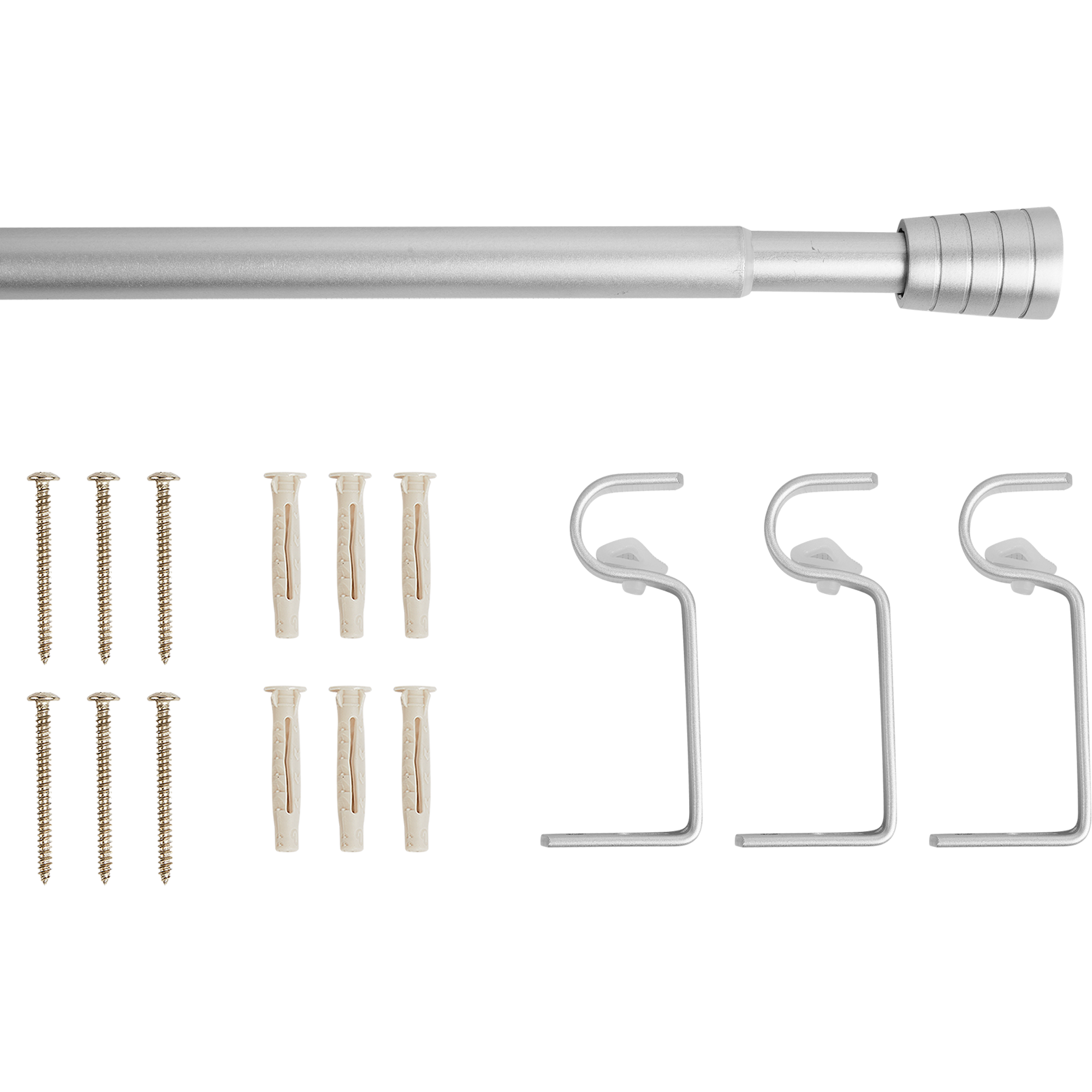 Карниз однорядный раздвижной Pommel 160-300 см металл цвет серебро - 1