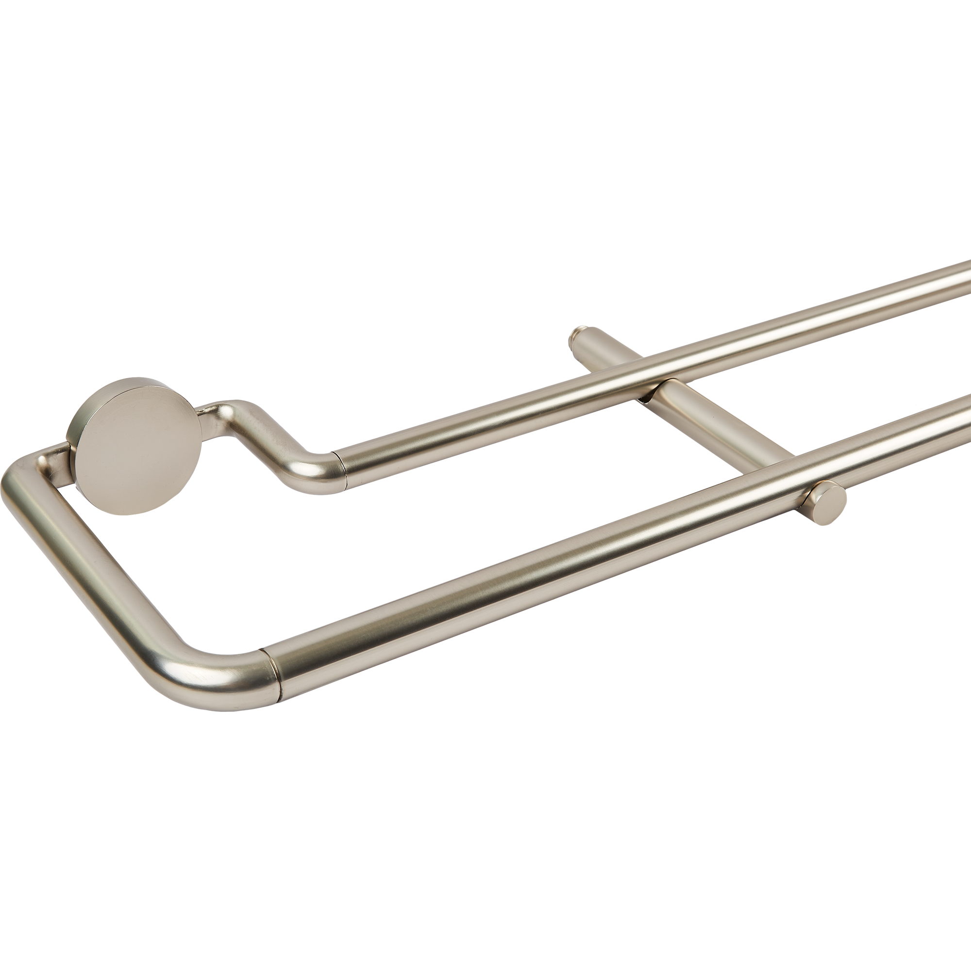 Изображение товара Двухрядный раздвижной настенный карниз Inspire Sombrio 200-360 см металл никель матовый