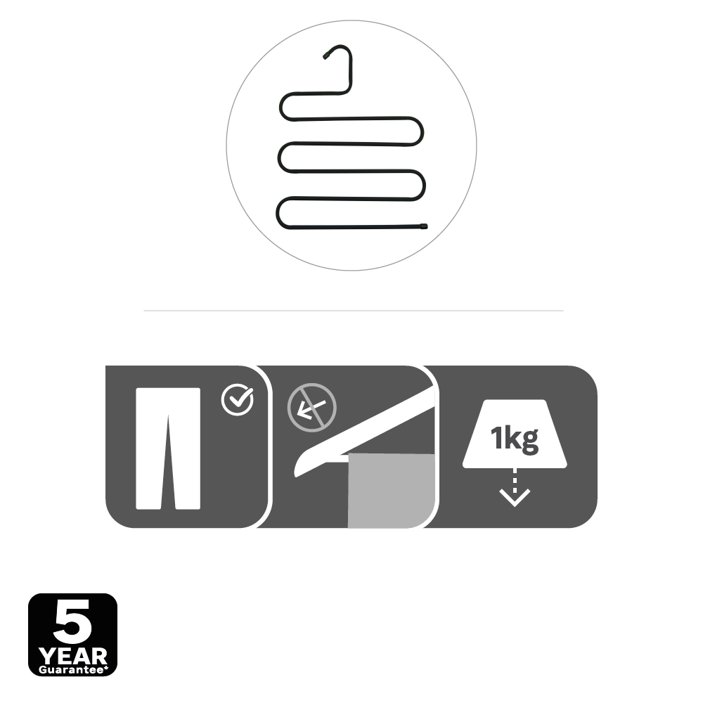 Вешалка для брюк Spaceo 31 см металл с покрытием soft touch цвет чёрный - 2