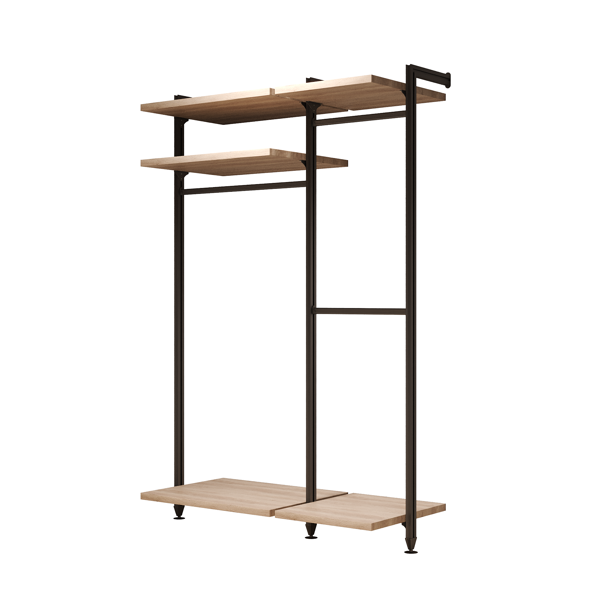 Изображение товара Гардеробная система SMART ALUM Стамбул 88.5x210x50 см натуральное дерево и черный
