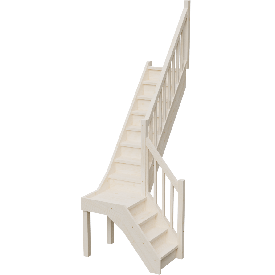 Изображение товара Межэтажная лестница Stairshop ЛЕС-ГПУ13-П с площадкой поворот направо