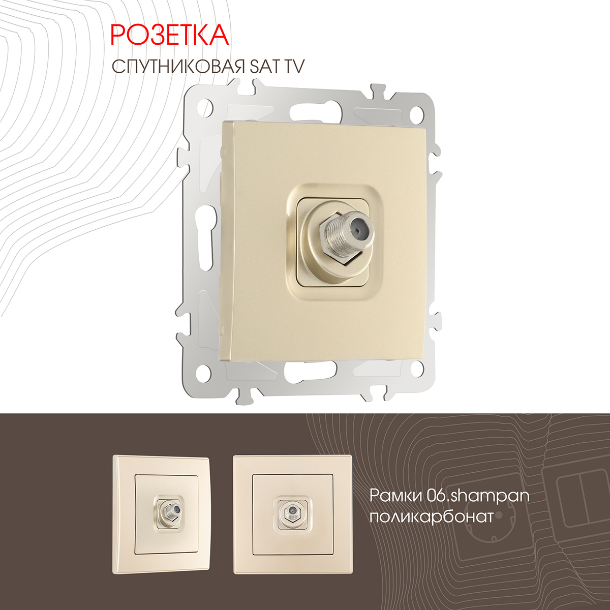 Изображение товара Arte milano розетка встраиваемая 206.42-1.shampan тип C 6А IP20