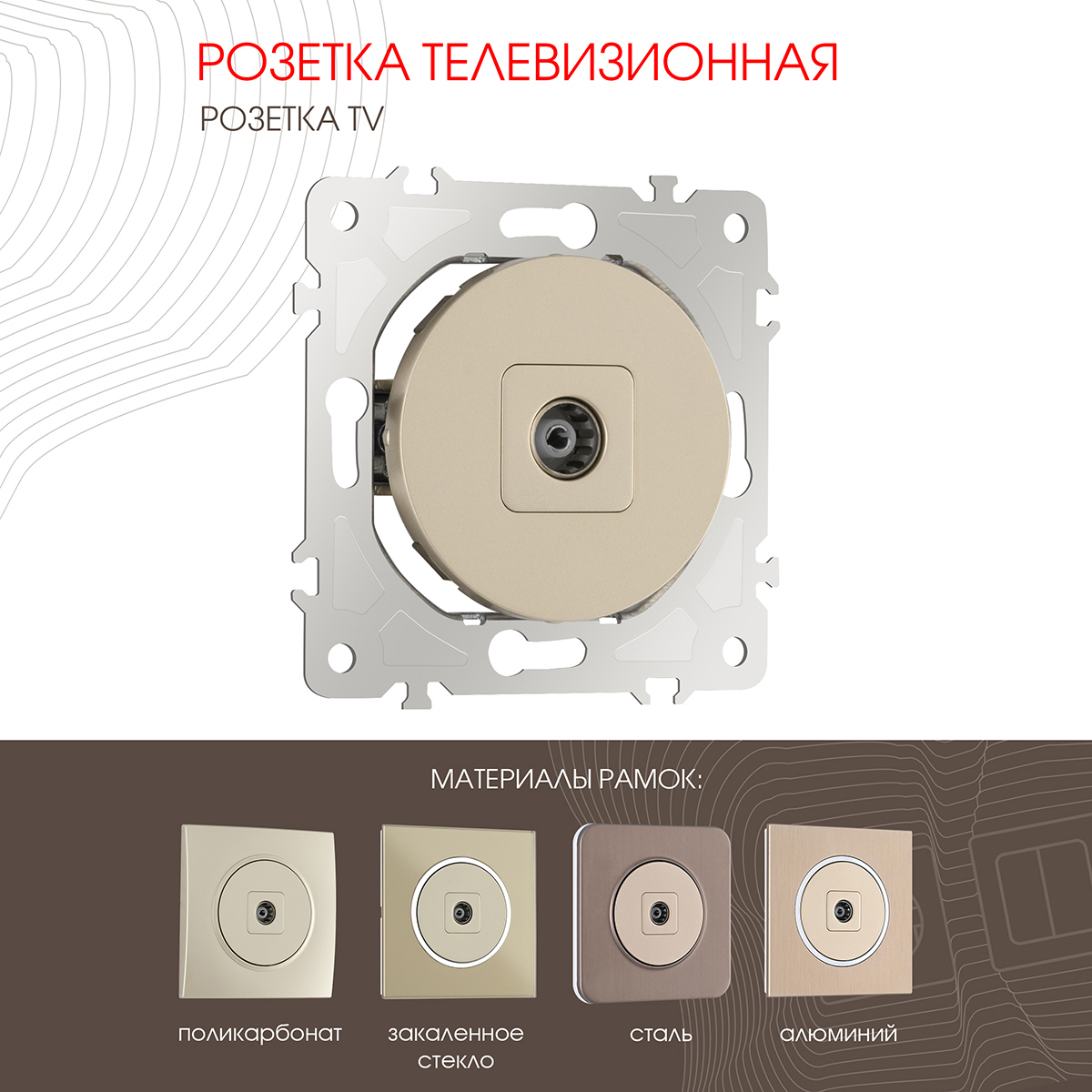 Изображение товара ARTE MILANO 202.43-1.shampan — встраиваемая розетка IP20, 6A, Type C