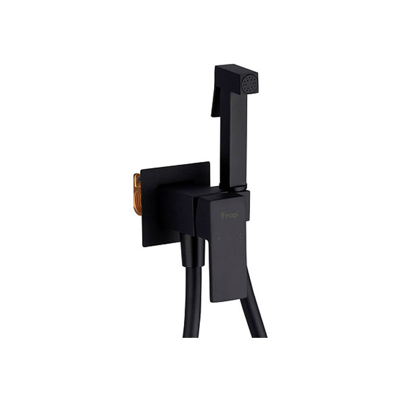 Изображение товара Набор для подключения гигиенического душа FRAP F7506-6 черный встроенный комплект