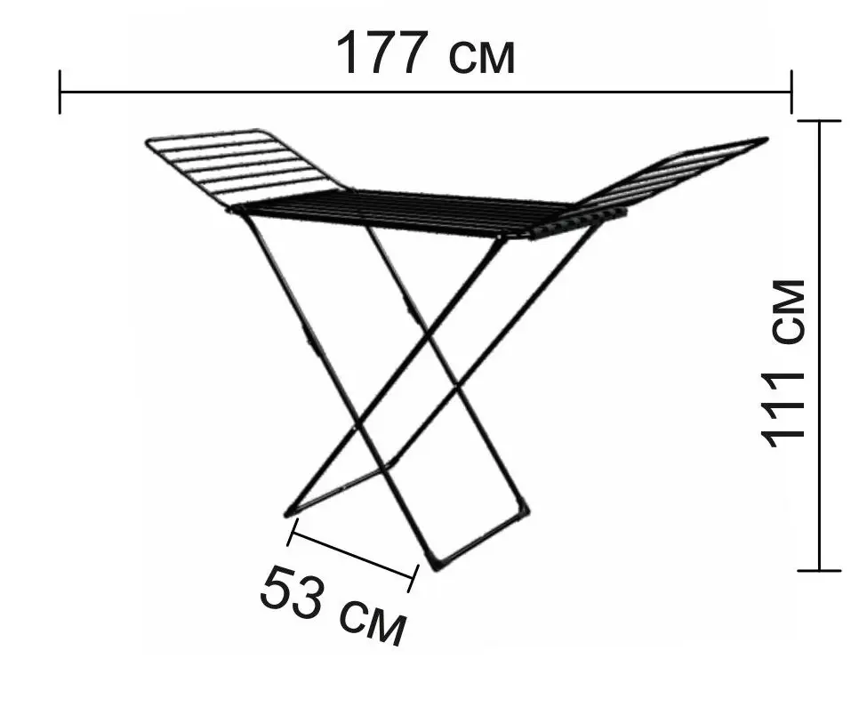 Сушилка для белья напольная Nika СБТ18 128.5x111.5x53.5 см 18 м - 9