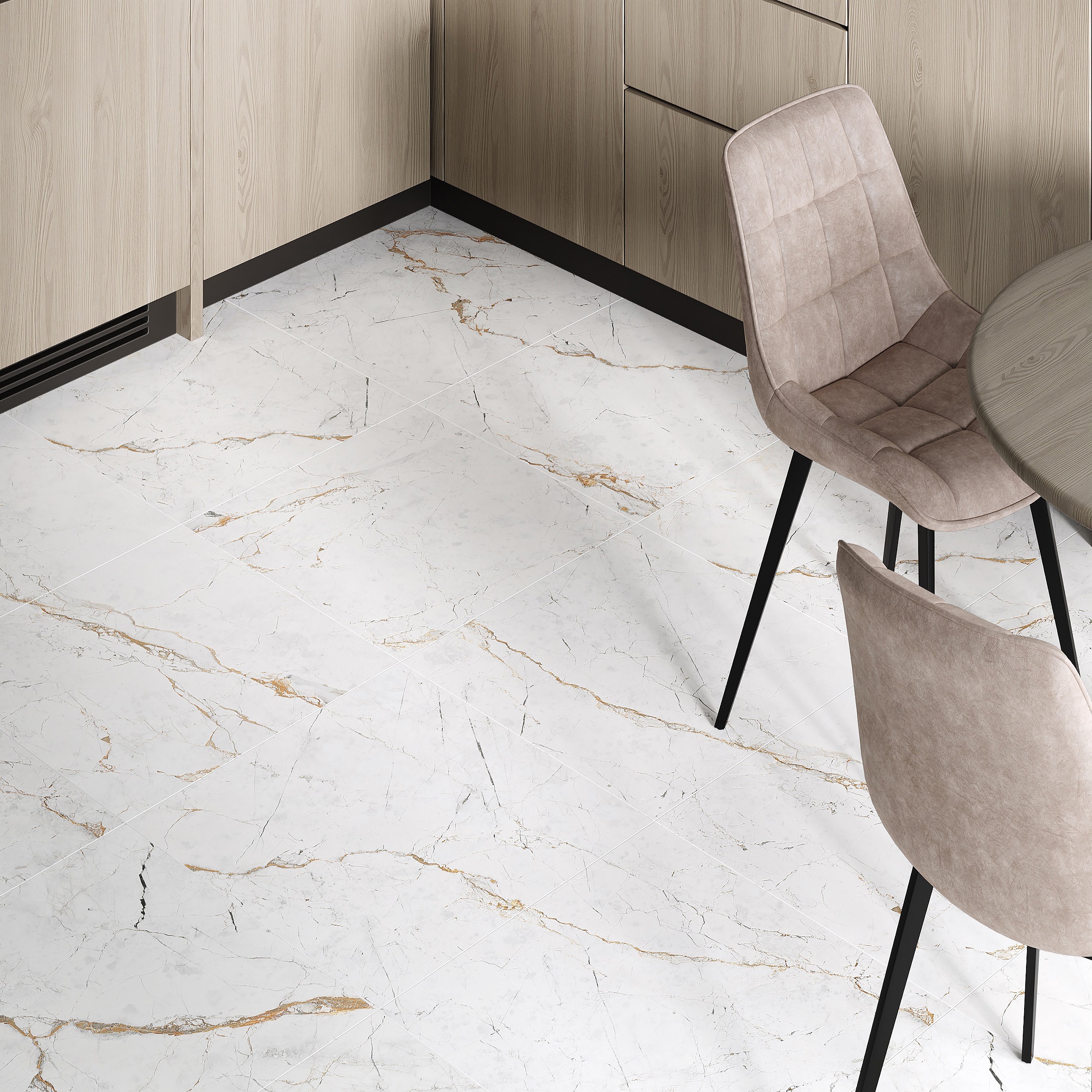 Изображение товара Керамогранит Duna Magnum White Carving 60x60 матовый карвинг цвет серый 1.44 м²