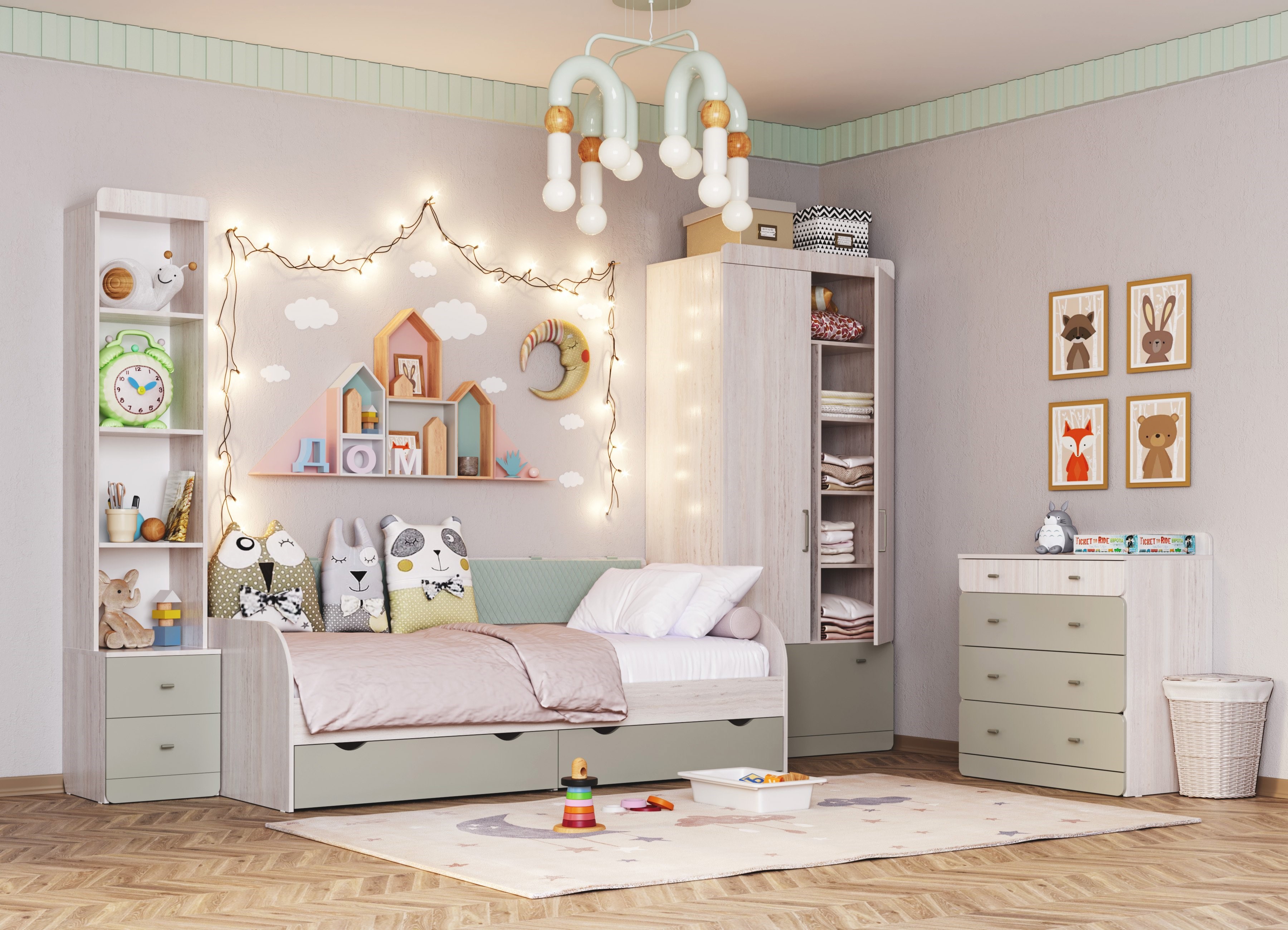 Изображение товара Шкаф распашной ГК АКВИЛОН Юкка №22 90x204x51.6 см ЛДСП для детей и дома