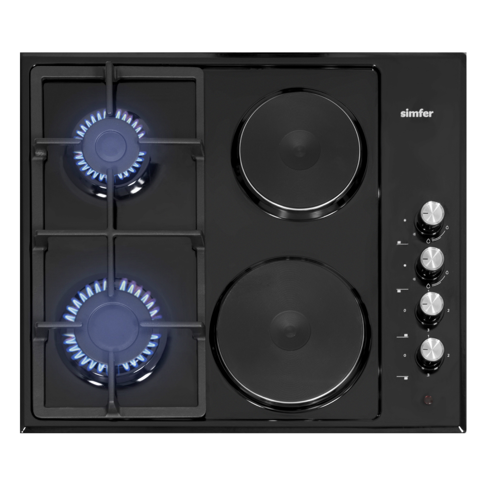 Изображение товара Комбинированная варочная панель Simfer H60Q22B516 4 конфорки черная