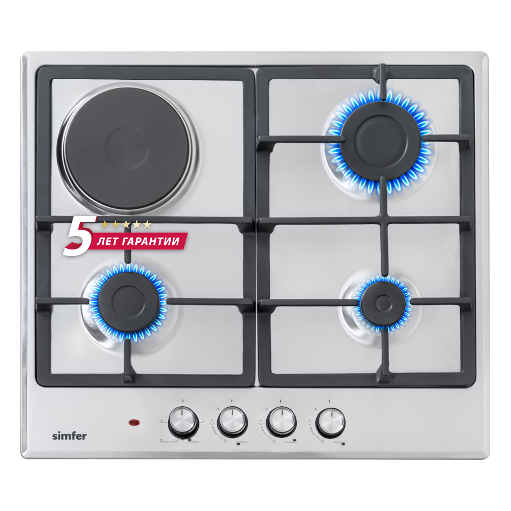 Изображение товара Комбинированная варочная панель Simfer H60V31M516 4 конфорки цвет серый