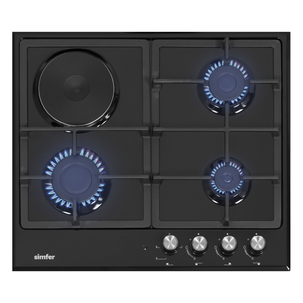 Изображение товара Комбинированная варочная панель SIMFER H60V31B516, 4 конфорки, черный