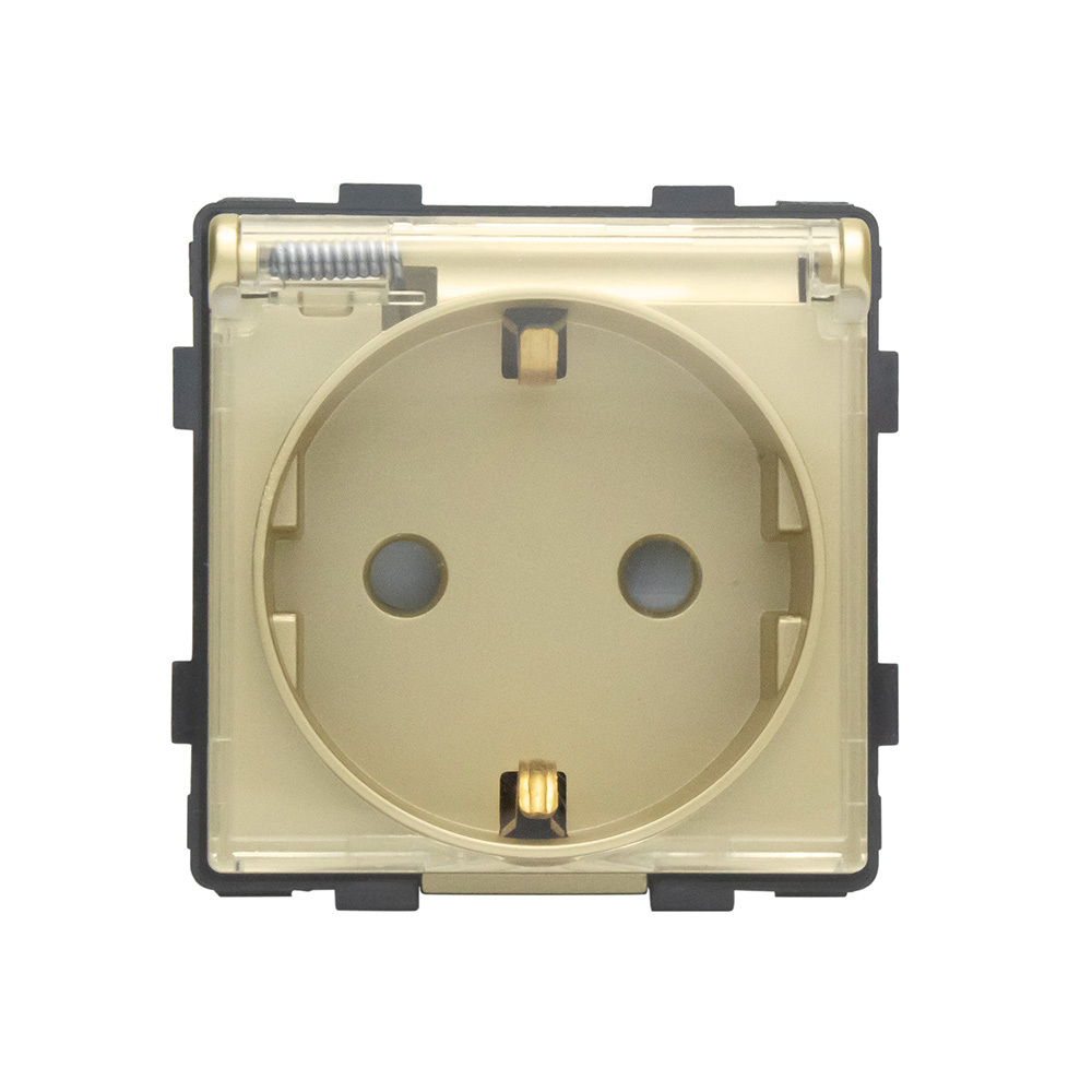 Изображение товара Модульная розетка встраиваемая Vell 1379025 с заземлением цвет жёлтый/золотой