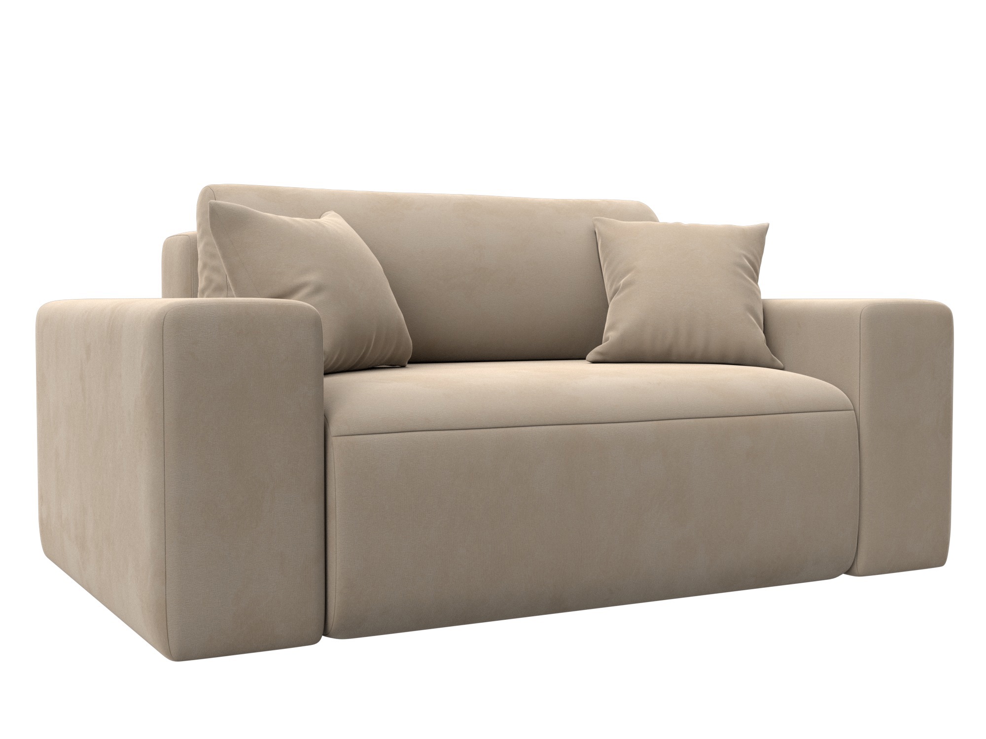 Изображение товара Стильное кресло Лига-036 из велюра для гостиной и офиса 1500x840x111 мм бежевое