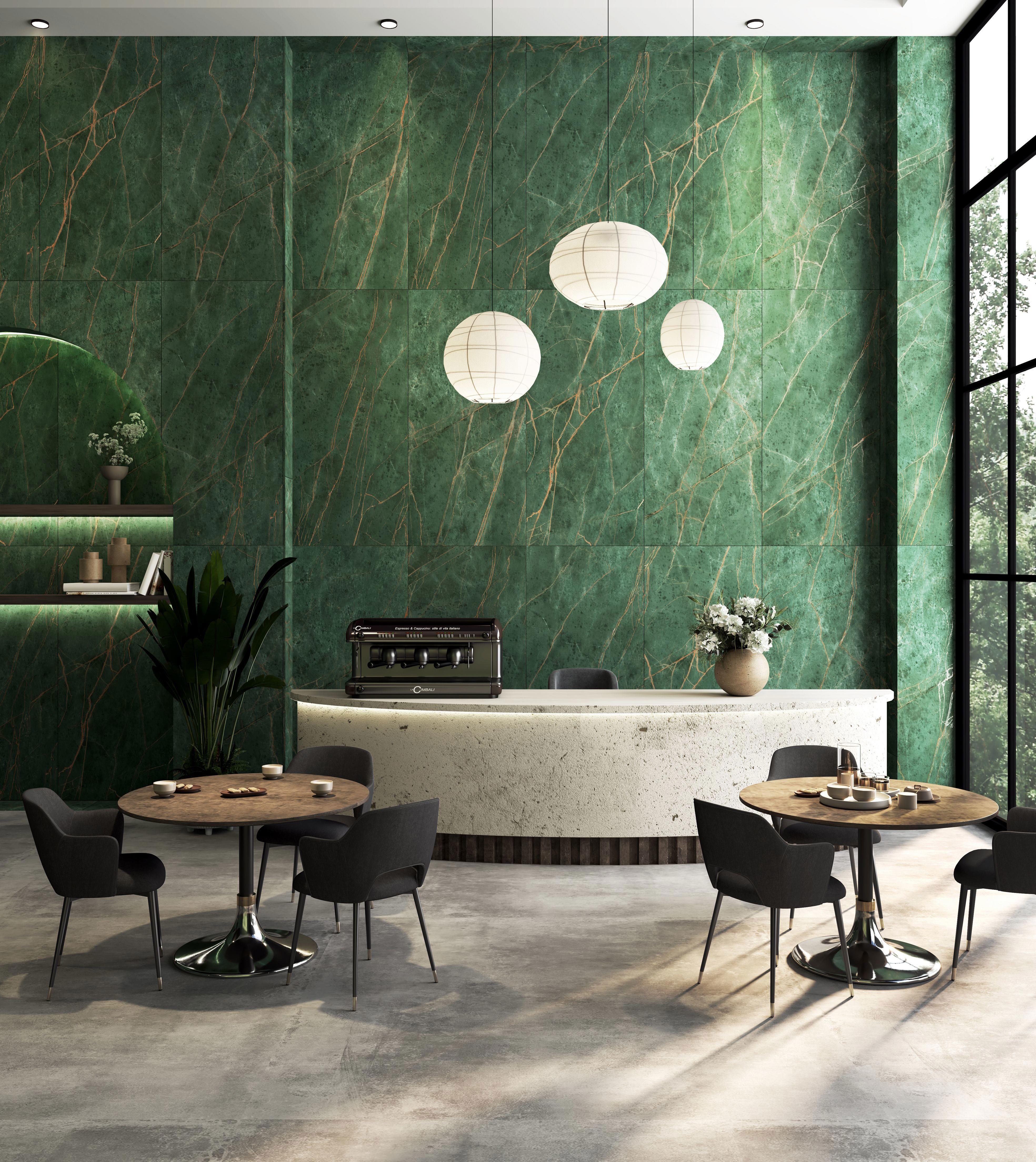 Изображение товара Керамогранит Armani Green Matt 80x160 см изумрудный матовый с эффектом мрамора