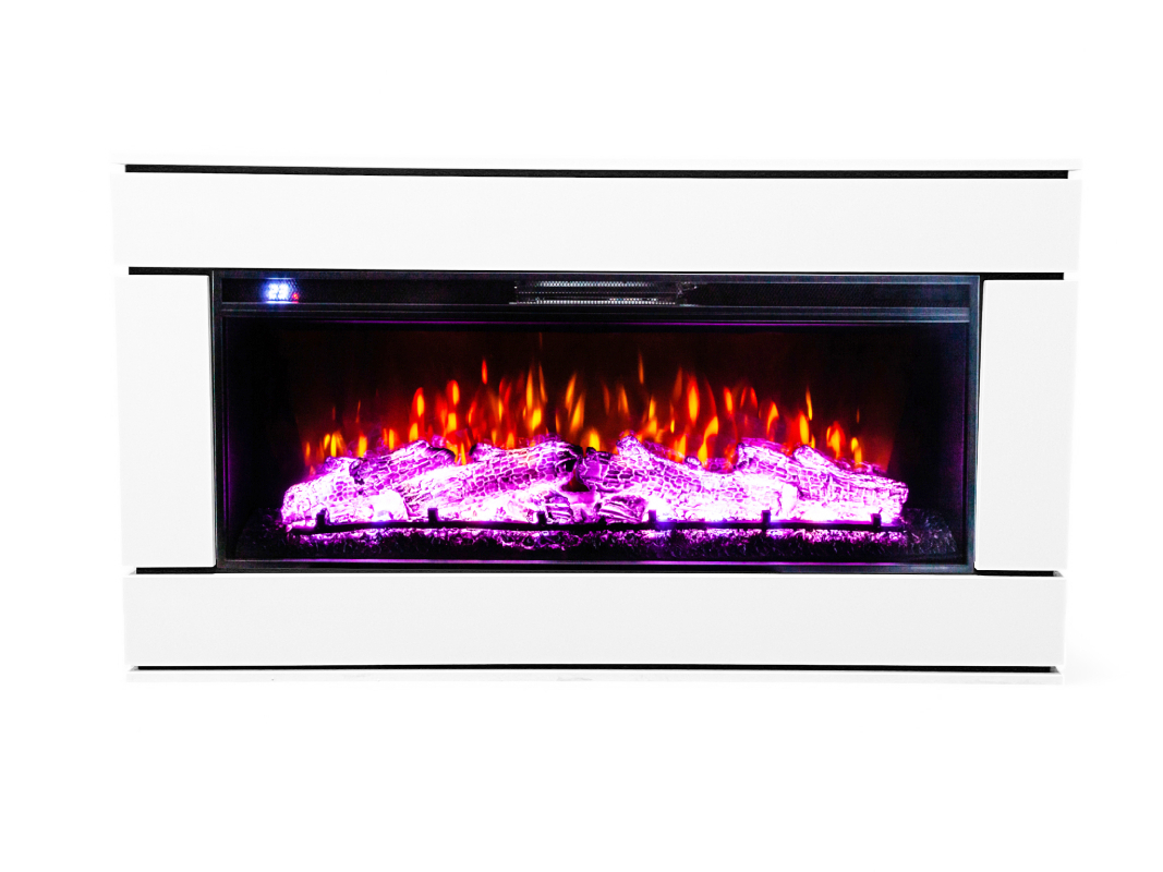 Изображение товара Обрамление под очаг Велена 45 WT из ЛДСП для электрокаминов белый и Уни неро