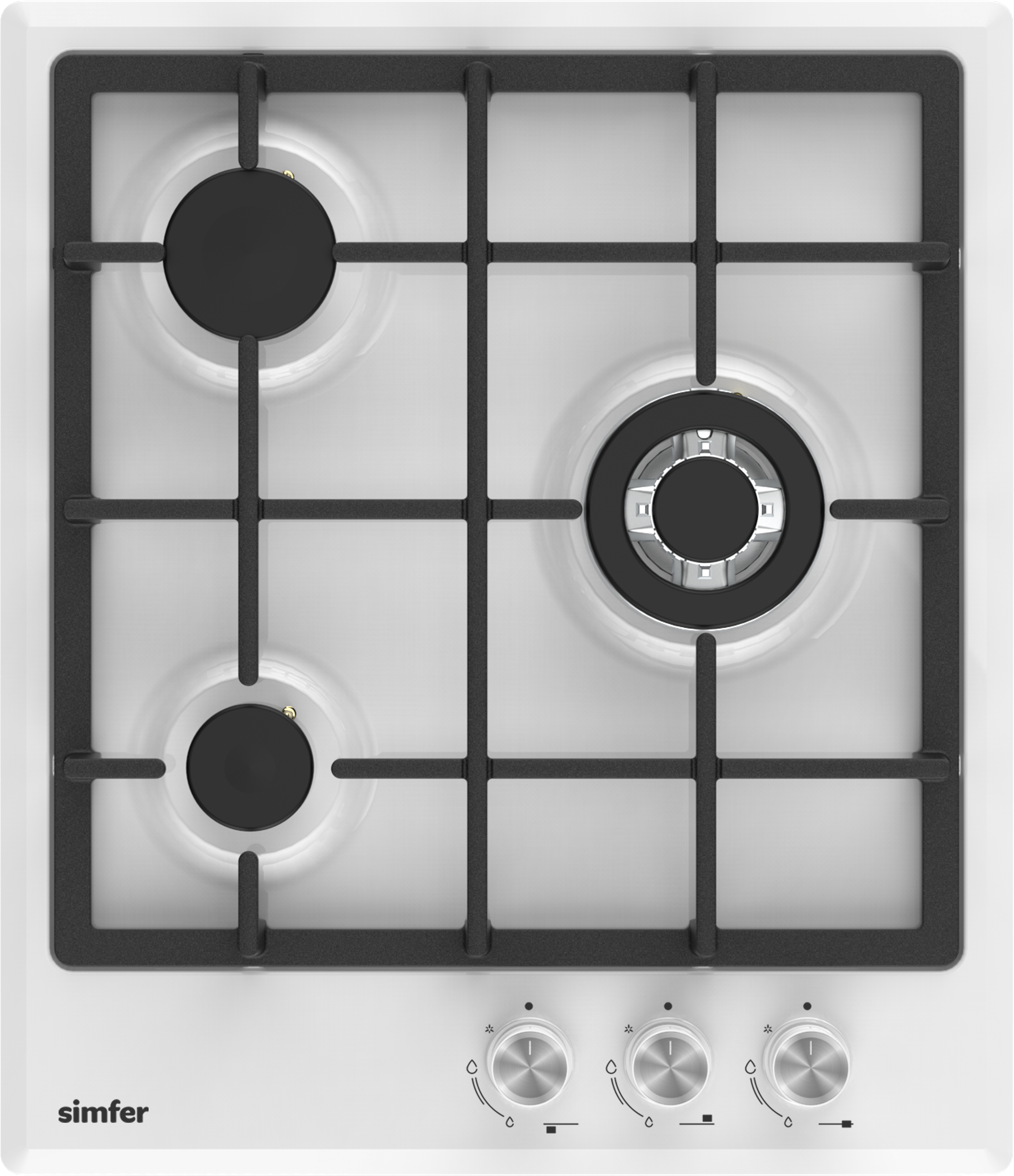 Изображение товара Газовая варочная панель Simfer H45V35W555 45 см 3 конфорки цвет Белый
