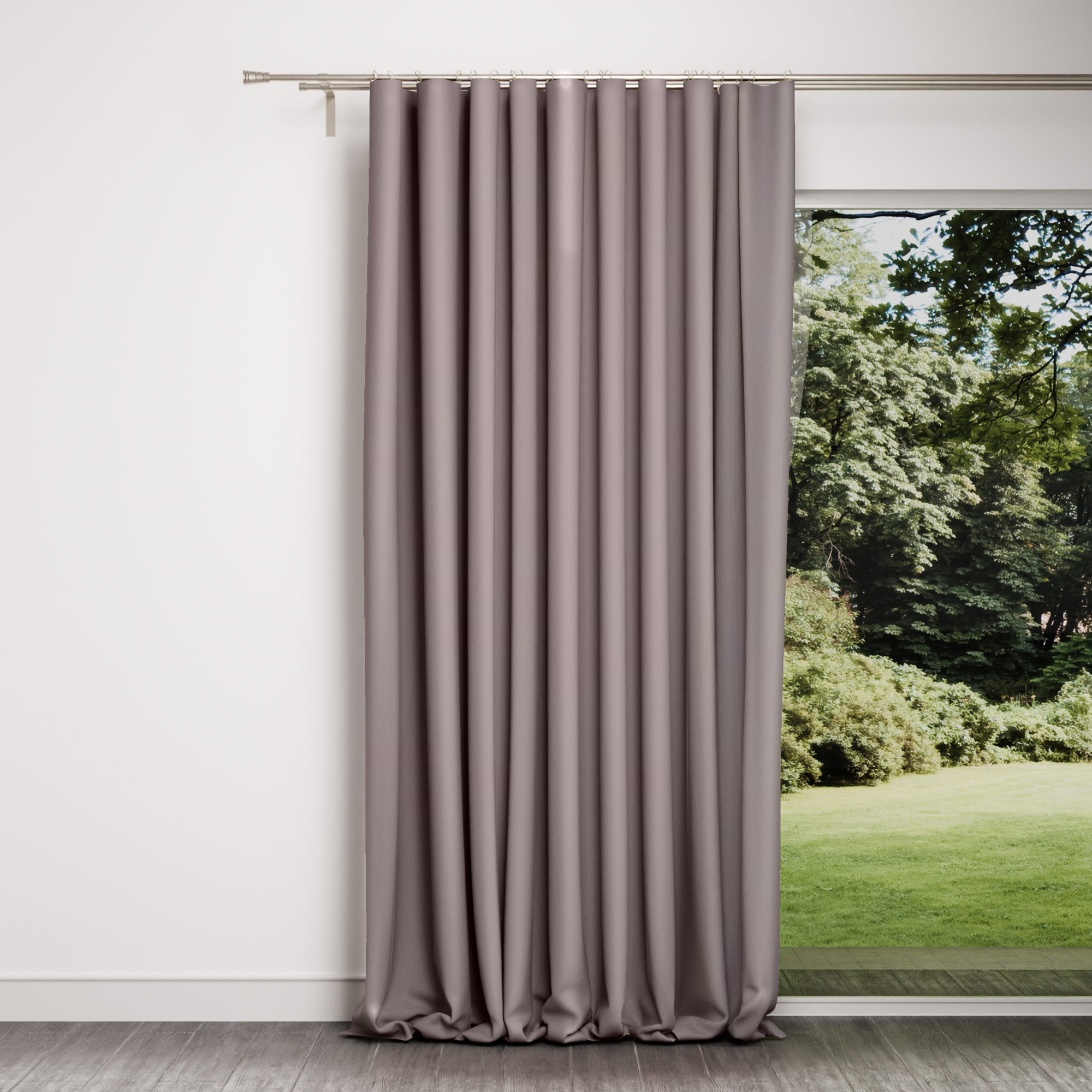 Изображение товара Штора из бархата 140x270 см серо-коричневая для спальни и гостиной