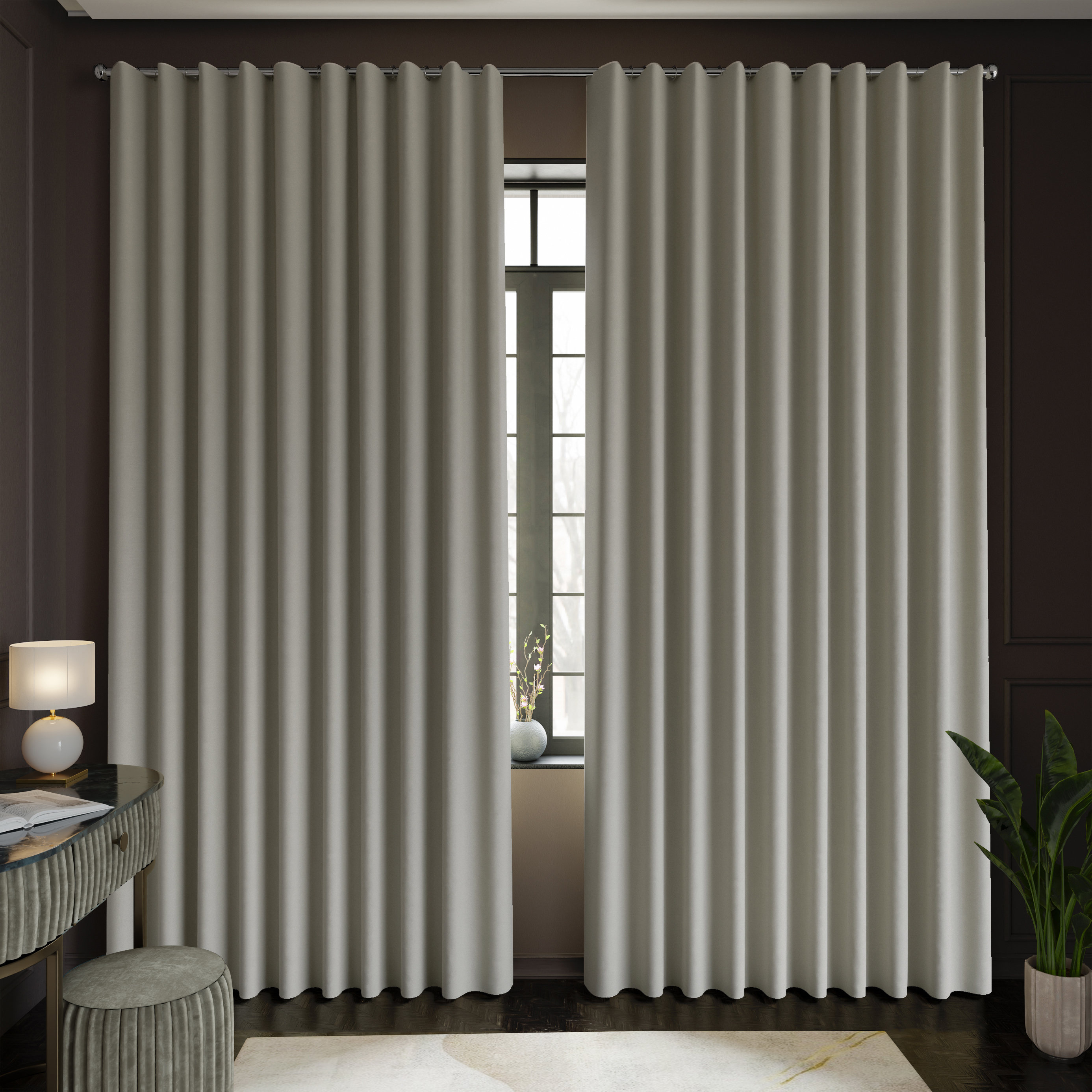 Изображение товара Комплект штор на ленте Джулия 150x250 см цвет серый 2 шт