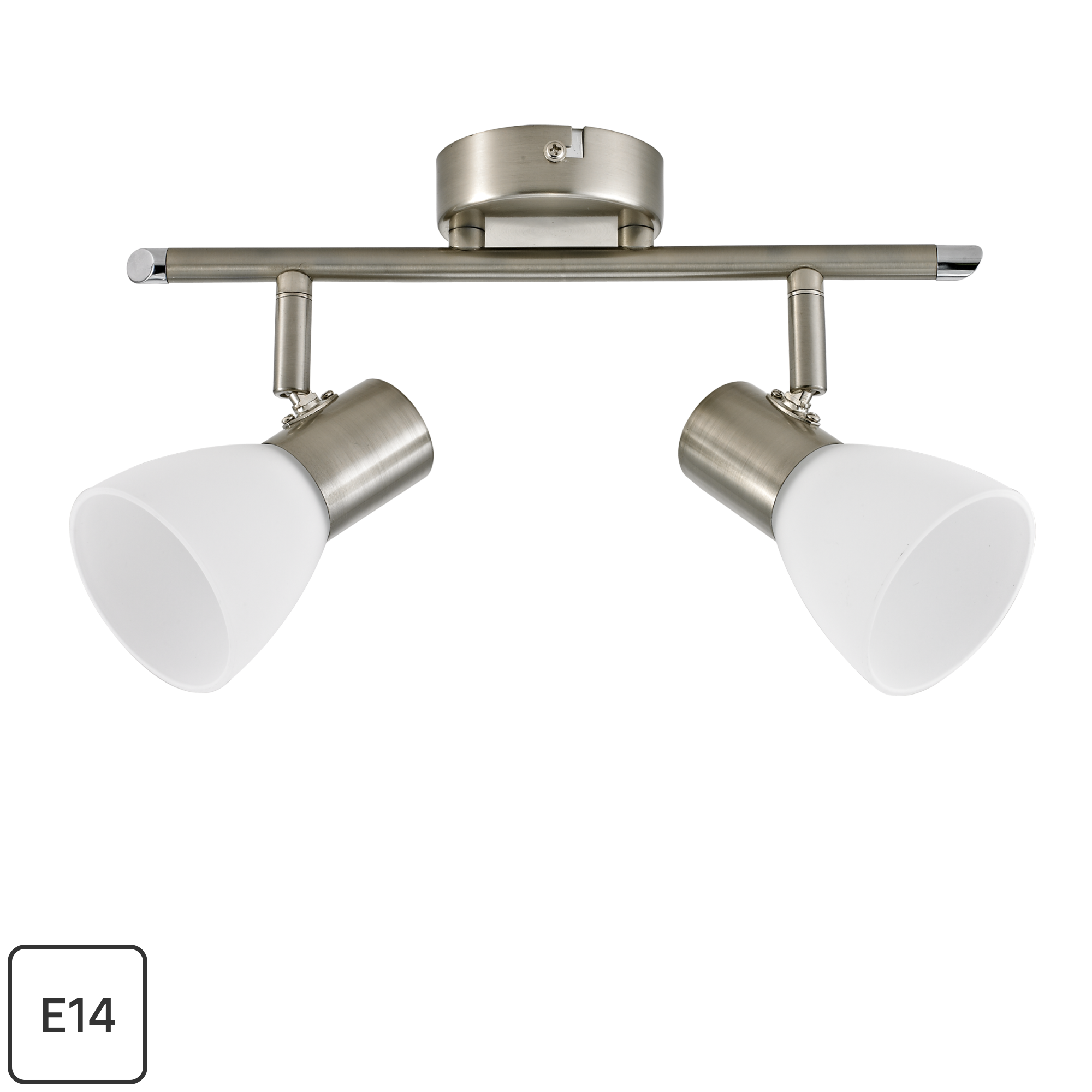 Изображение товара Спот поворотный Inspire City 2 лампы E14 никель светильник для спальни и гостиной