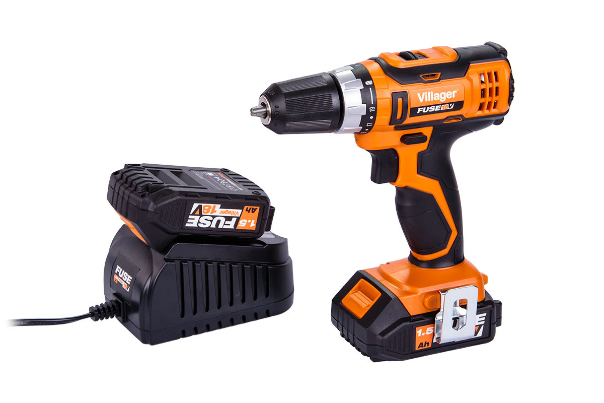 Изображение товара Дрель-шуруповерт аккумуляторная Villager VLN 3220 2BSC 056357, 18 В Li-Ion 2x1.5 Ач