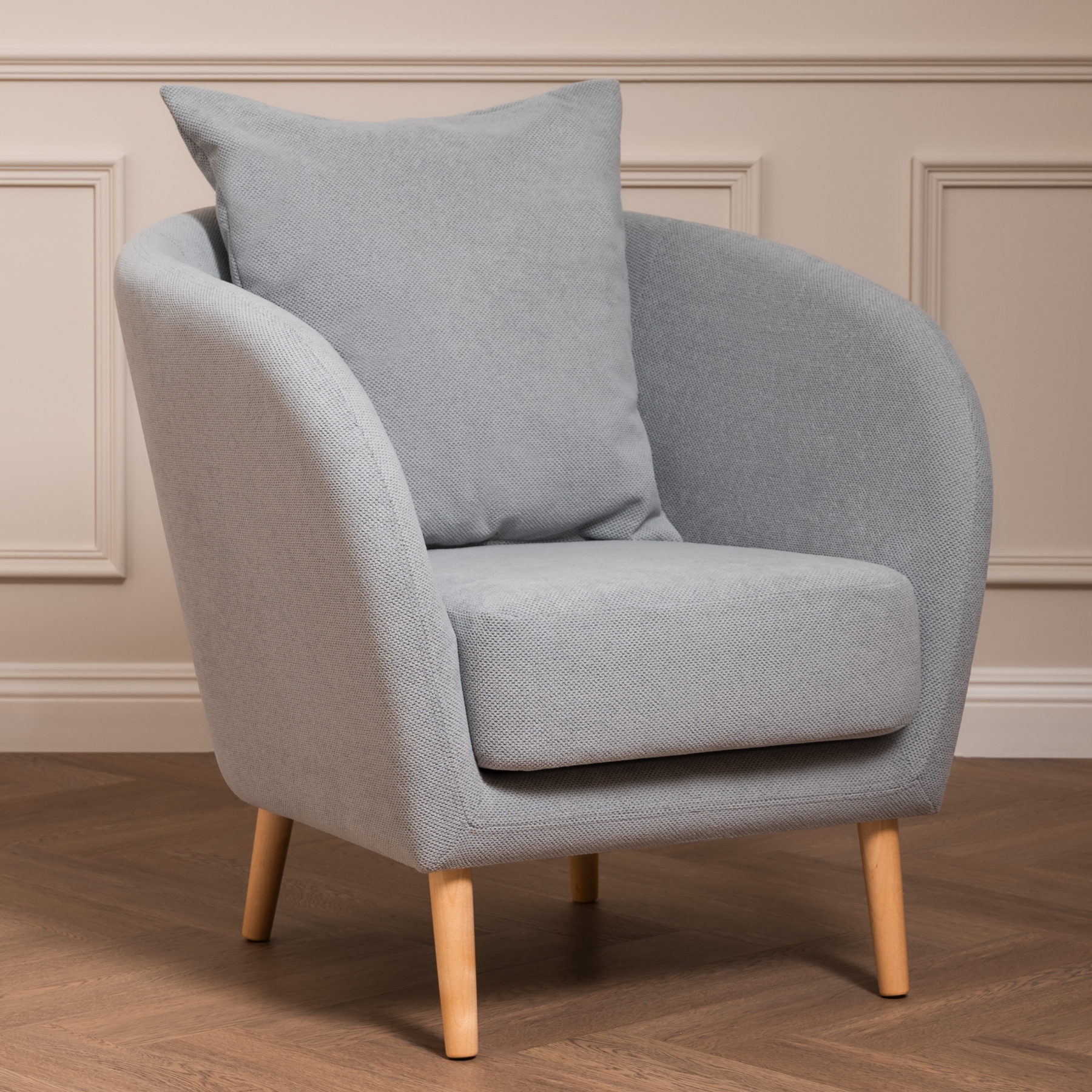 Изображение товара Стильное кресло Еgrеgor Кенни ТК 596 Mikea из велюра серо-голубого цвета для дома