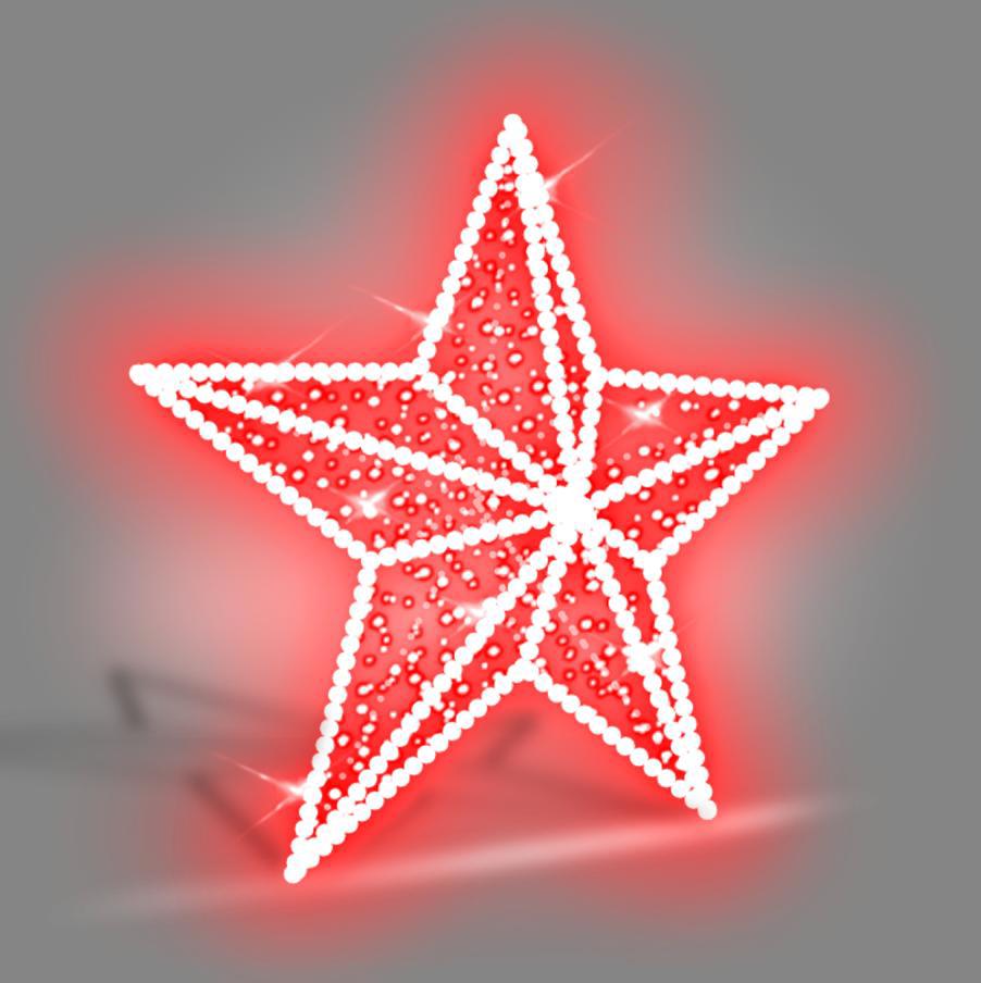 Изображение товара Электрическая светящаяся фигура Эйджи 652333 Звезда-макушка Классическая объемная 100 см