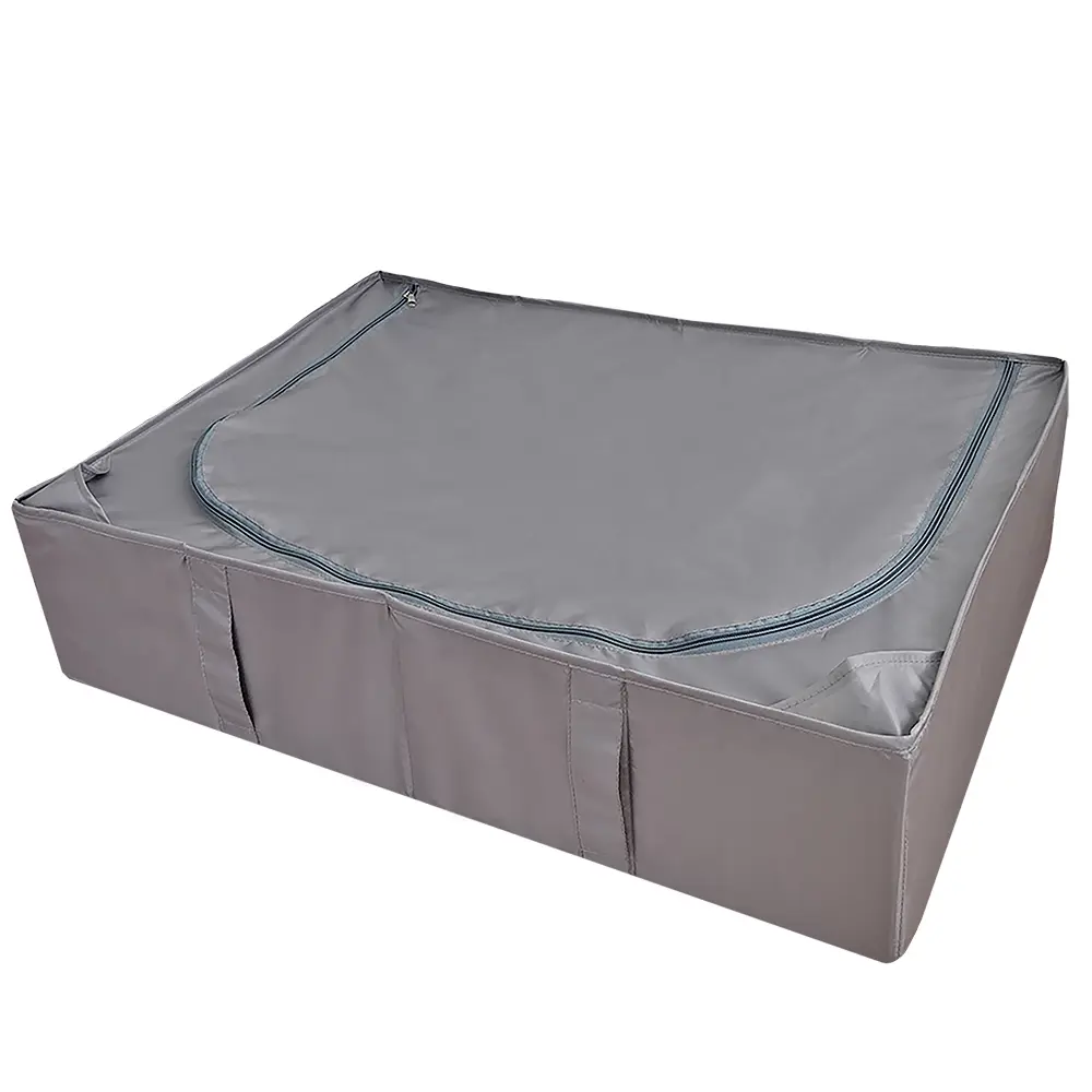 Короб для хранения с крышкой 72x18x52 см полиэстер цвет серый - 6