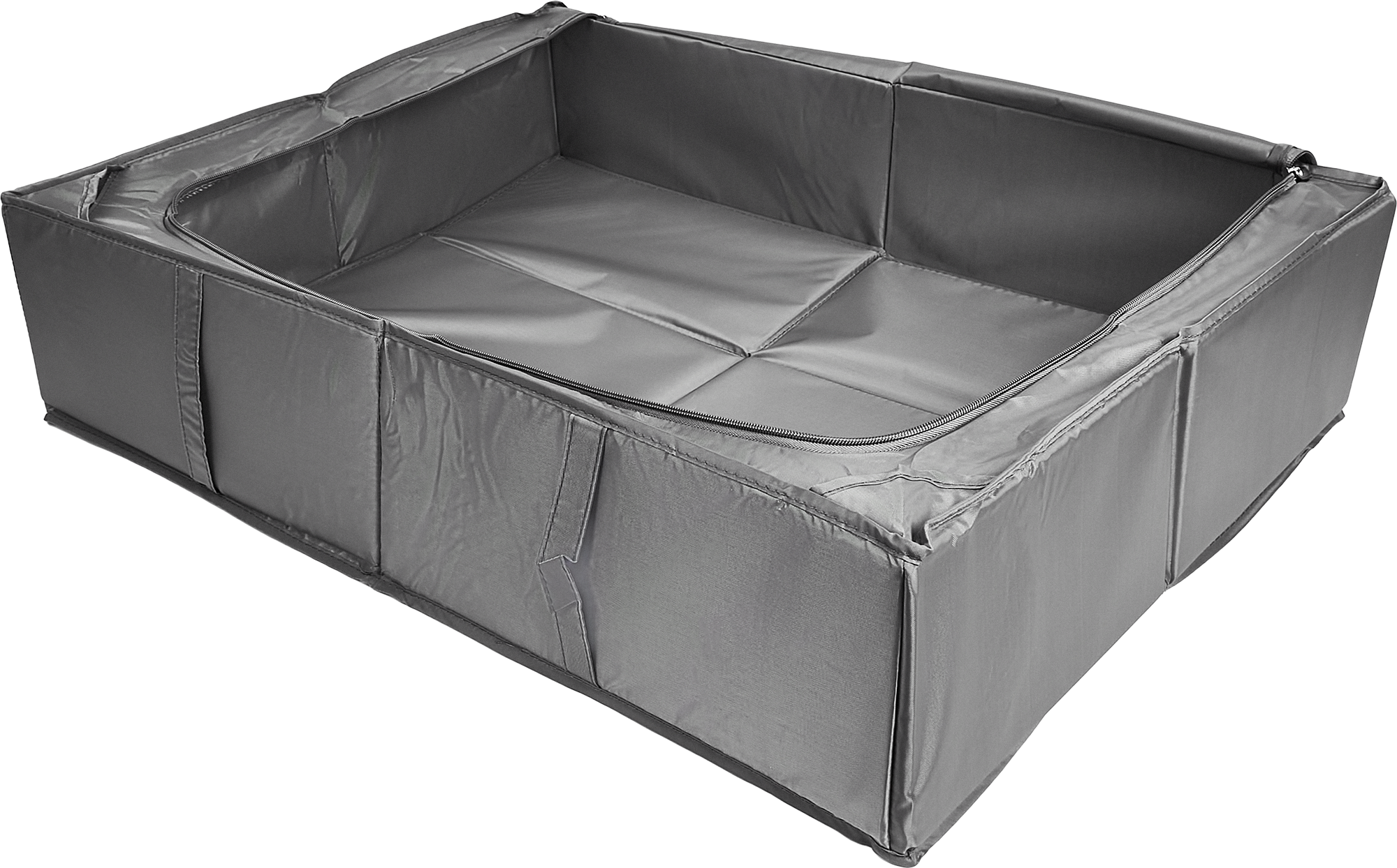 Короб для хранения с крышкой 72x18x52 см полиэстер цвет серый - 3