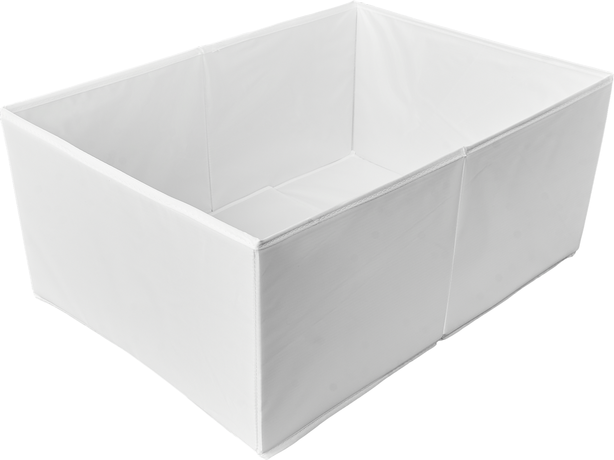 Короб для хранения без крышки 55x25x39 см полиэстер цвет белый - 1