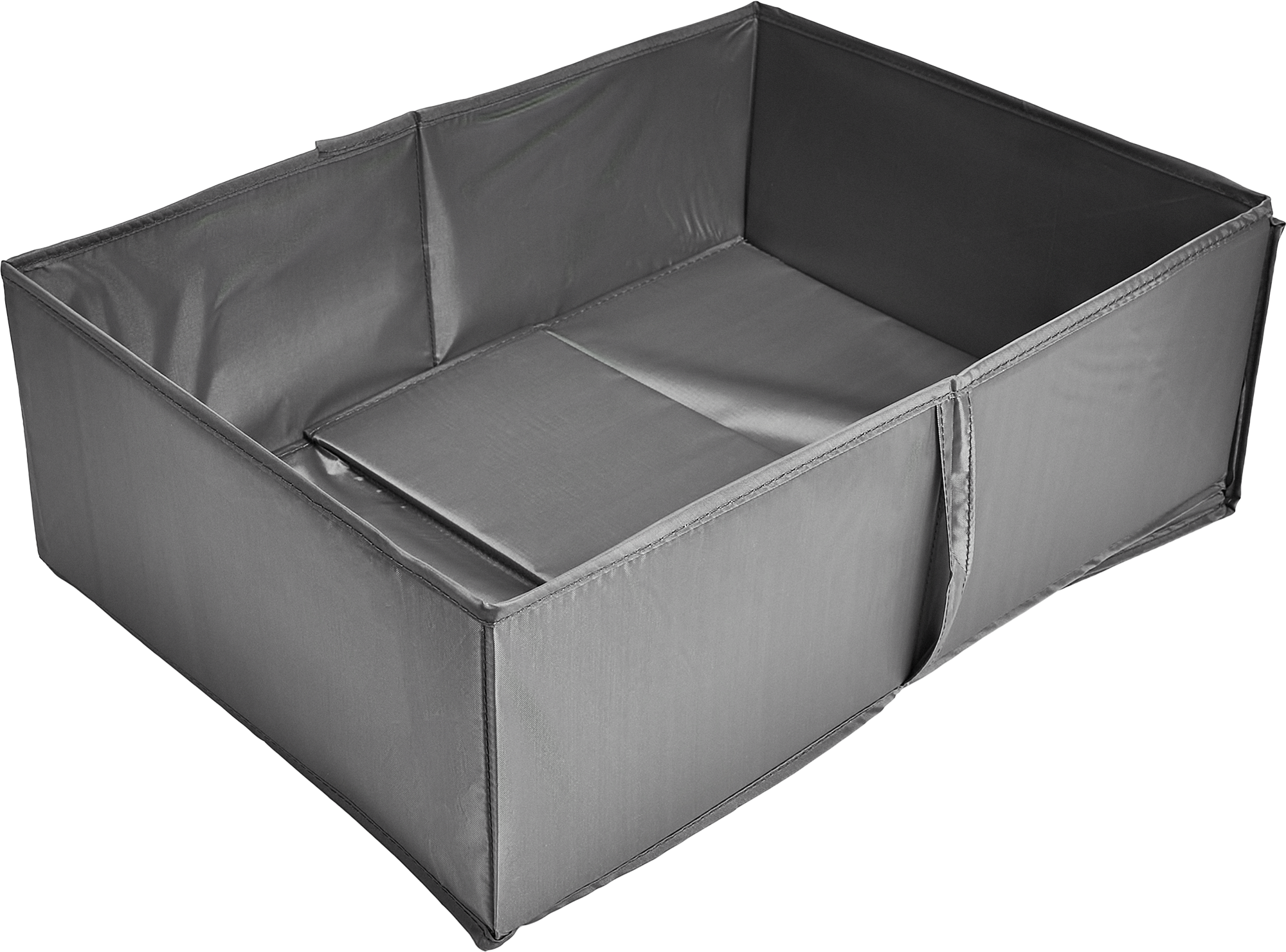 Короб для хранения с крышкой 55x18x39 см полиэстер цвет серый - 4