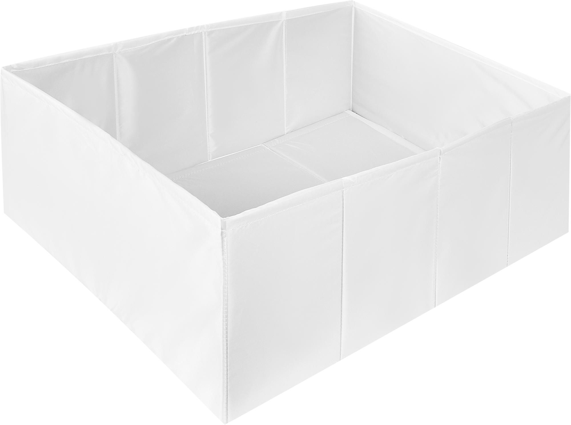 Короб для хранения без крышки 55x25x39 см полиэстер цвет белый - 5