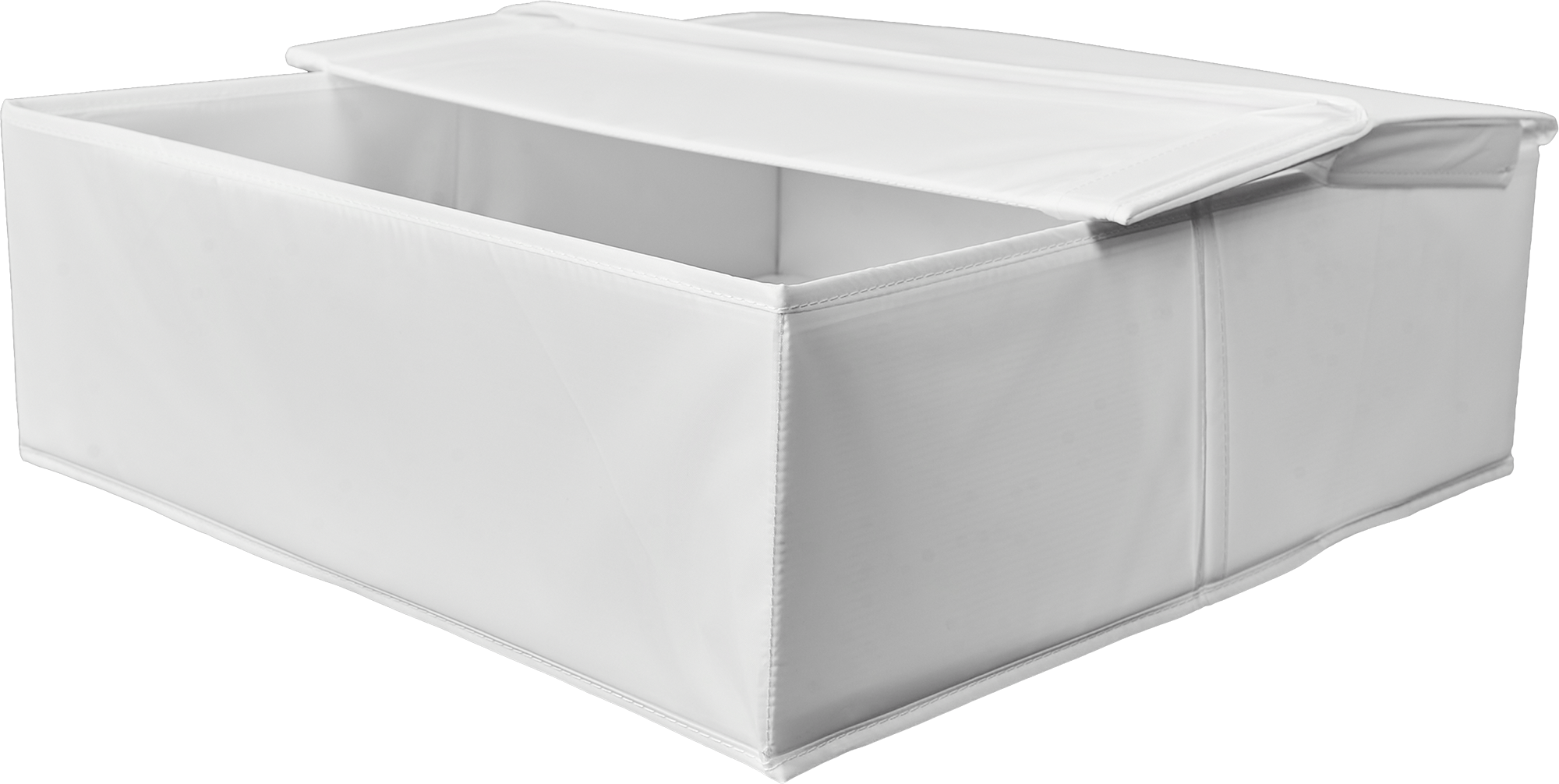Короб для хранения с крышкой 55x18x52 полиэстер цвет белый - 2