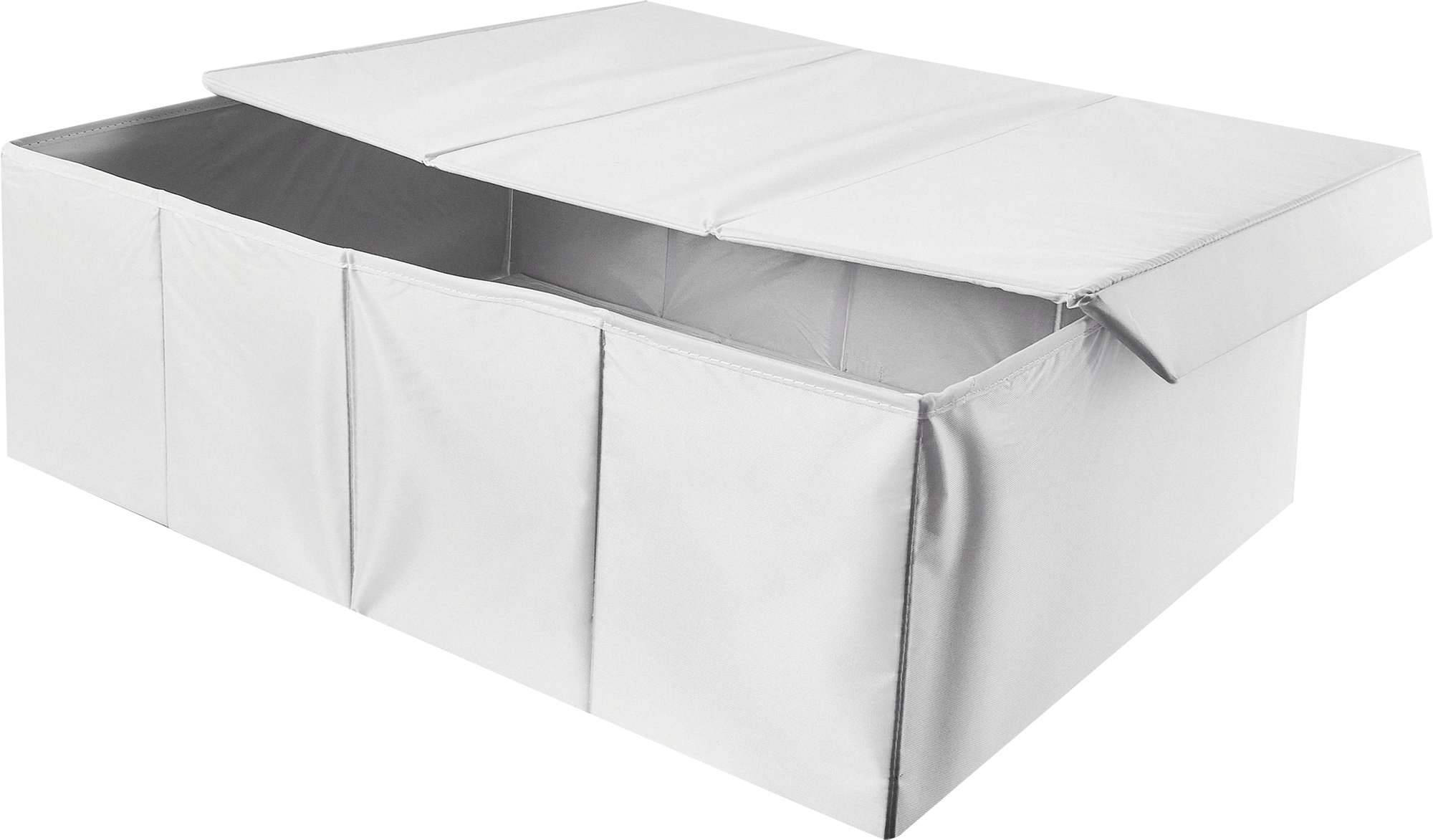 Короб для хранения с крышкой 55x18x39 см полиэстер цвет белый - 2