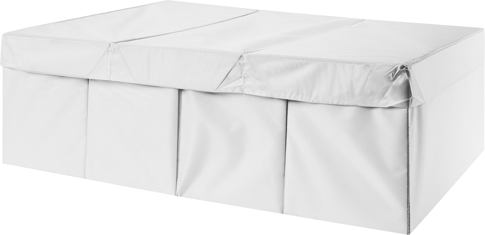Короб для хранения с крышкой 55x18x39 см полиэстер цвет белый - 1