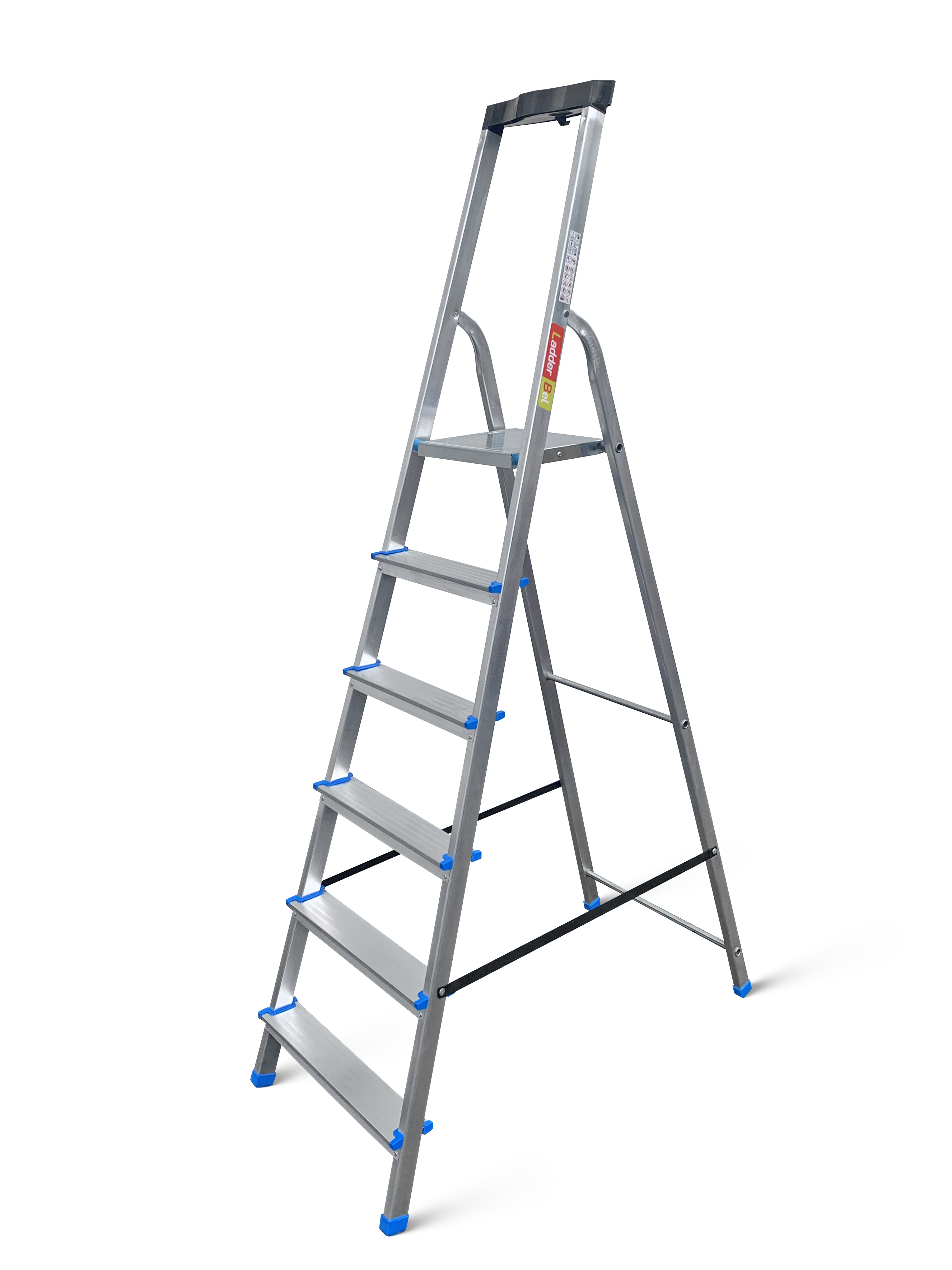 Изображение товара Стремянка алюминиевая Ladderbe STR-AL-6T 6 ступеней, максимальная нагрузка 150 кг