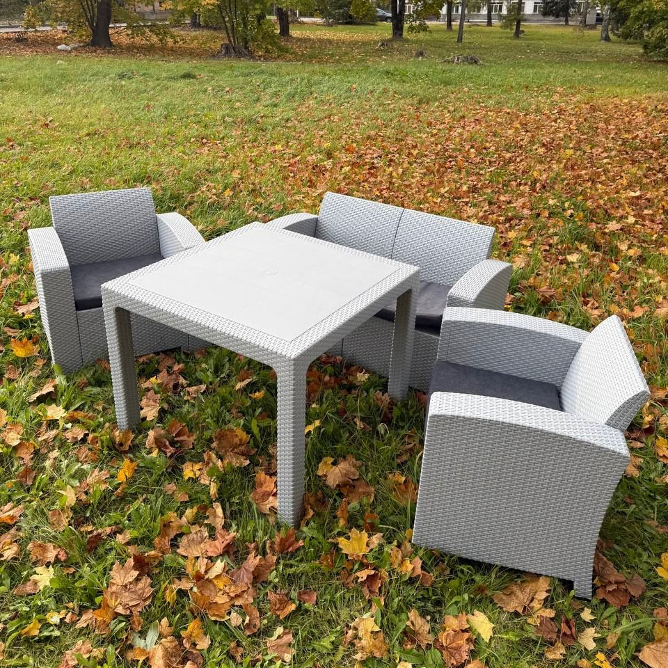 Изображение товара Набор садовой мебели с подушками Royal Family Lana lux mini dining S светло-серый
