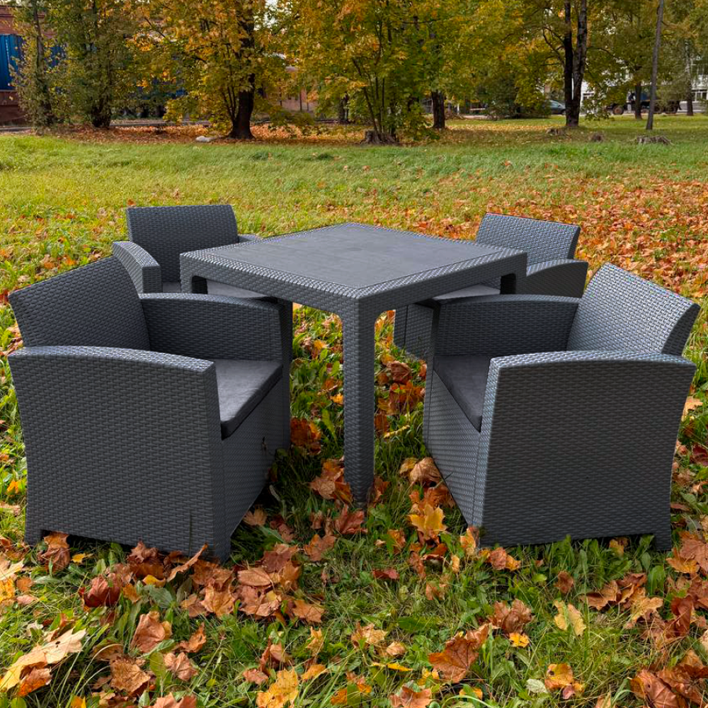 Изображение товара Набор садовой мебели LANA MINI DINING L графит Royal Family 4 места